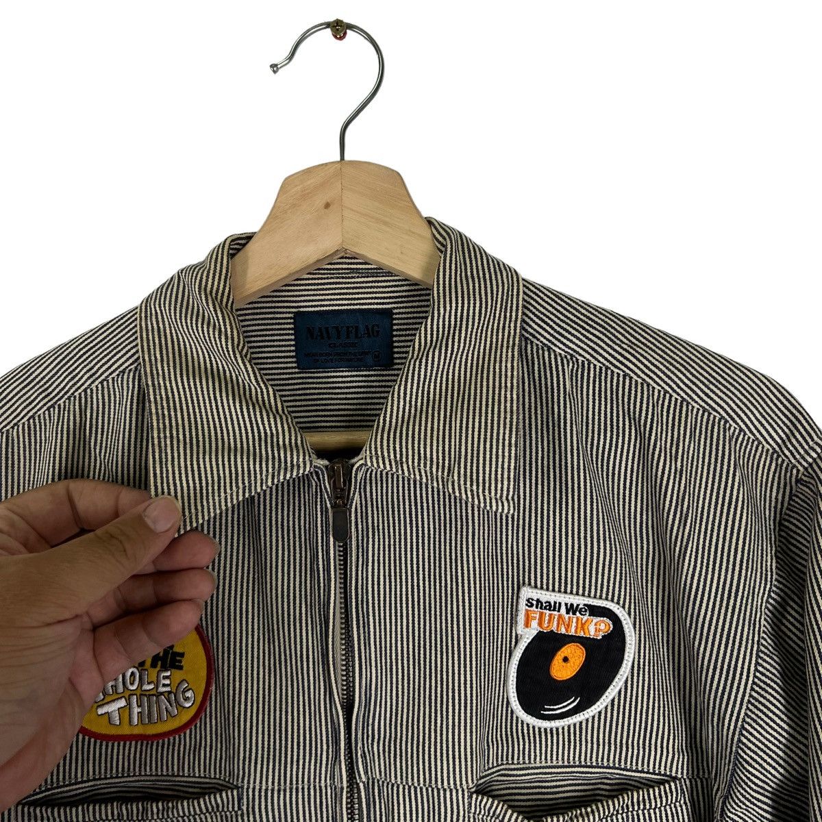Japanese Brand VINTAGE NAVYFLAG JAPANMADE FULL PRINT WORKERS WEAR Size US L / EU 52-54 / 3 - 9 Thumbnail