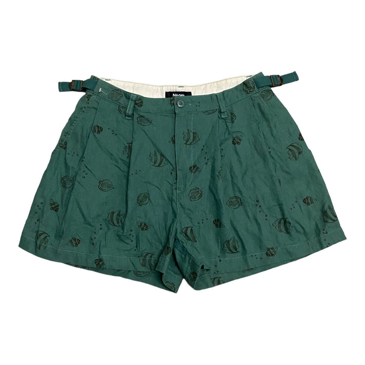 image of Stealsvintage Ne-Net Issey Miyake Fullprint Shortpant in Green, Women's (Size 26)
