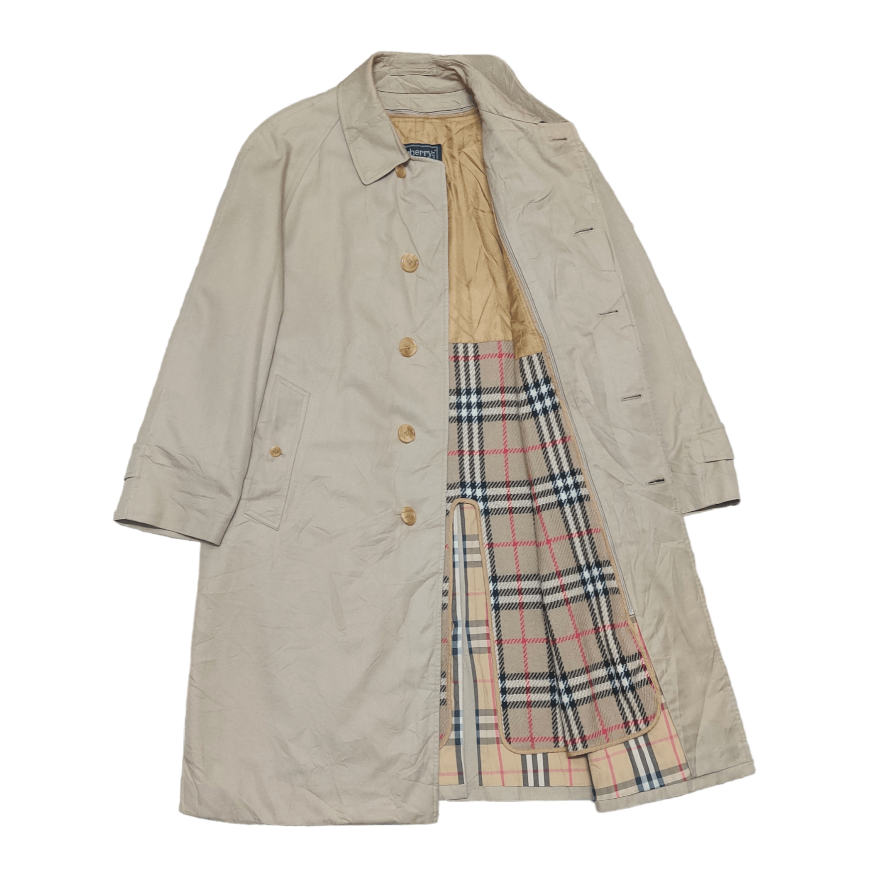 Burberry Vintage Burberry's Green Trench Coat Nova Check