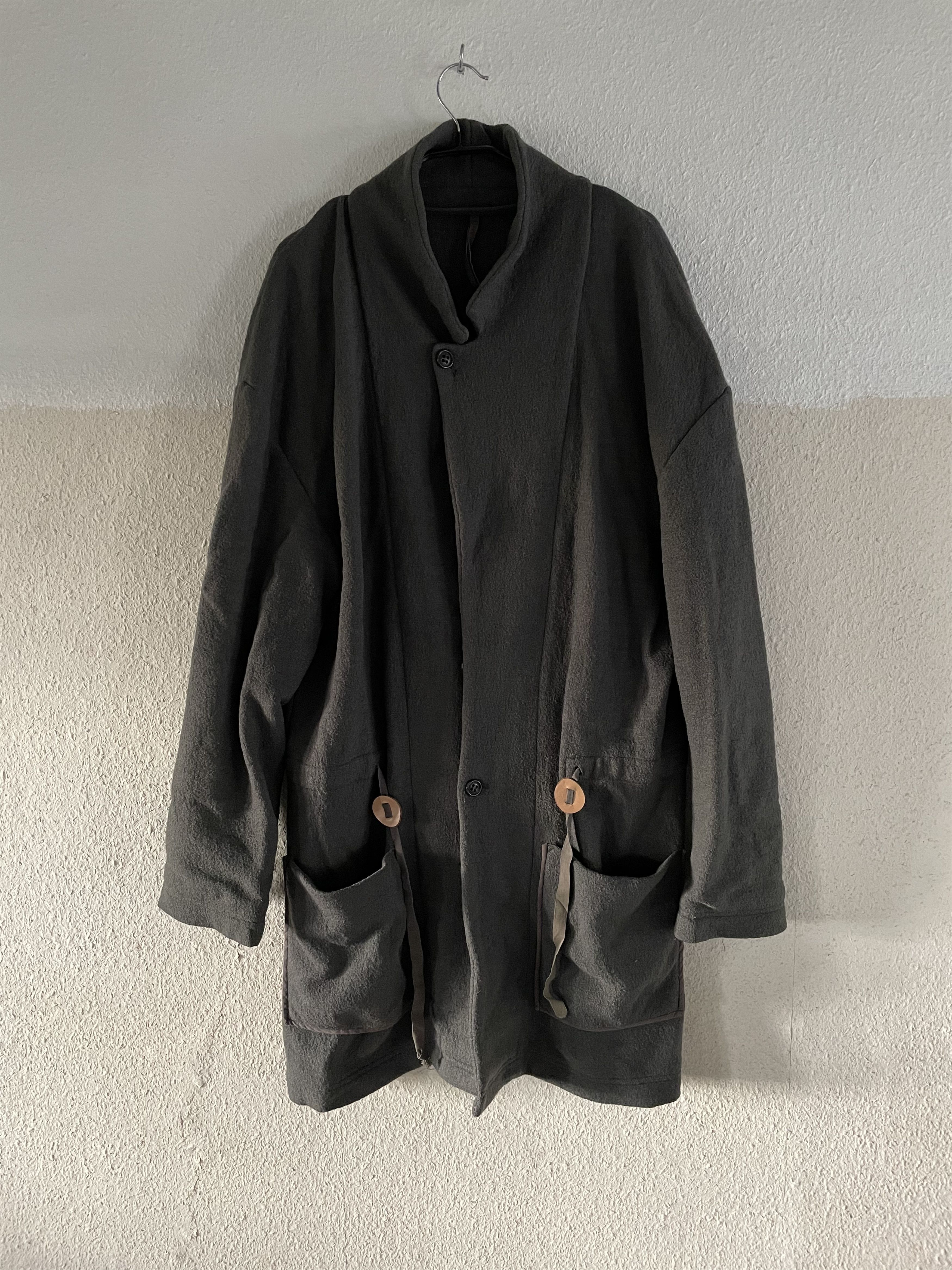 image of Damir Doma x Silent By Damir Doma Parka Coat Bomber Jacket - Not Biker Zip Leather, Men's (Size XL)