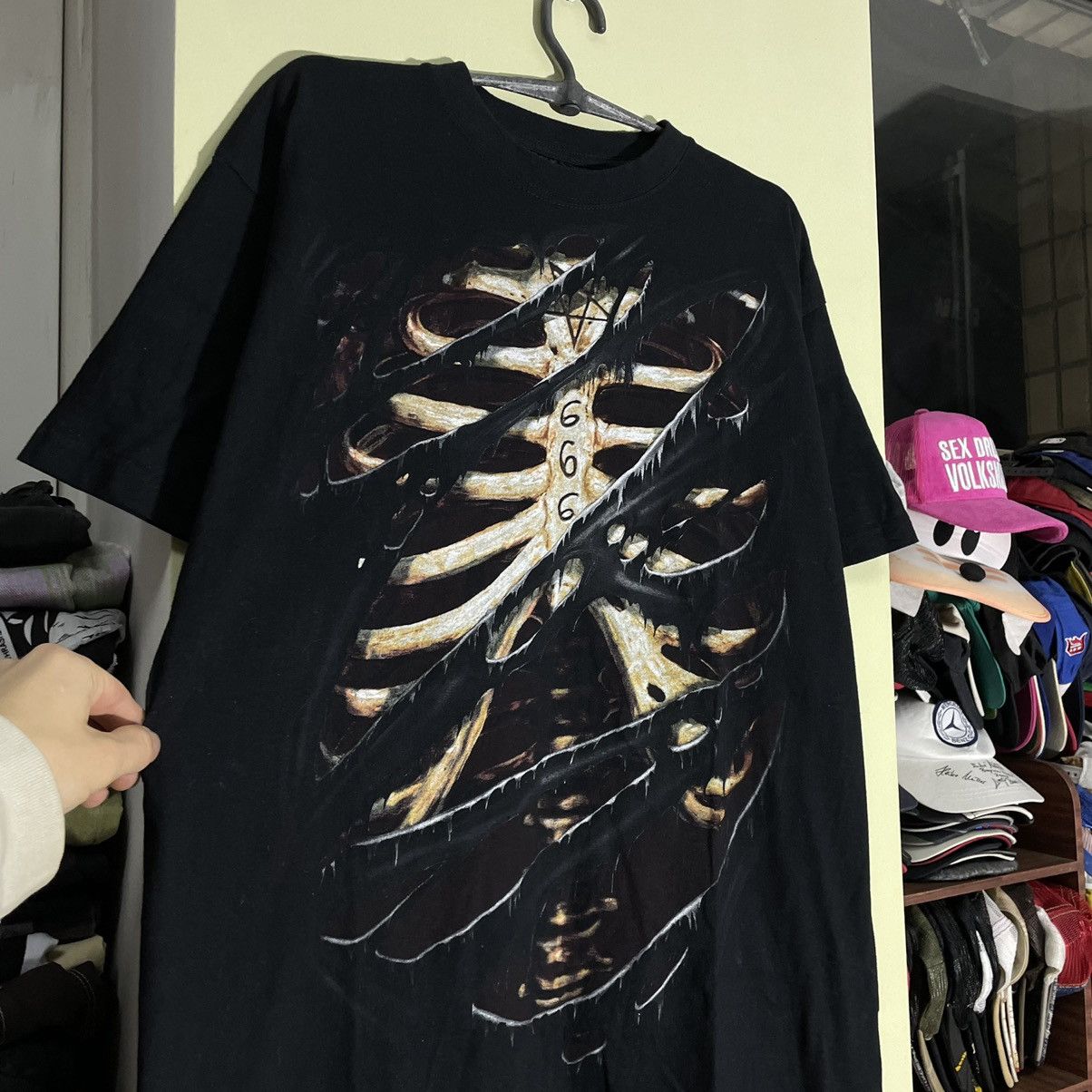 Vintage Vintage 90s Goth Skull Graphic Tee Black Oversized Faded XL Size US XL / EU 56 / 4 - 5 Thumbnail