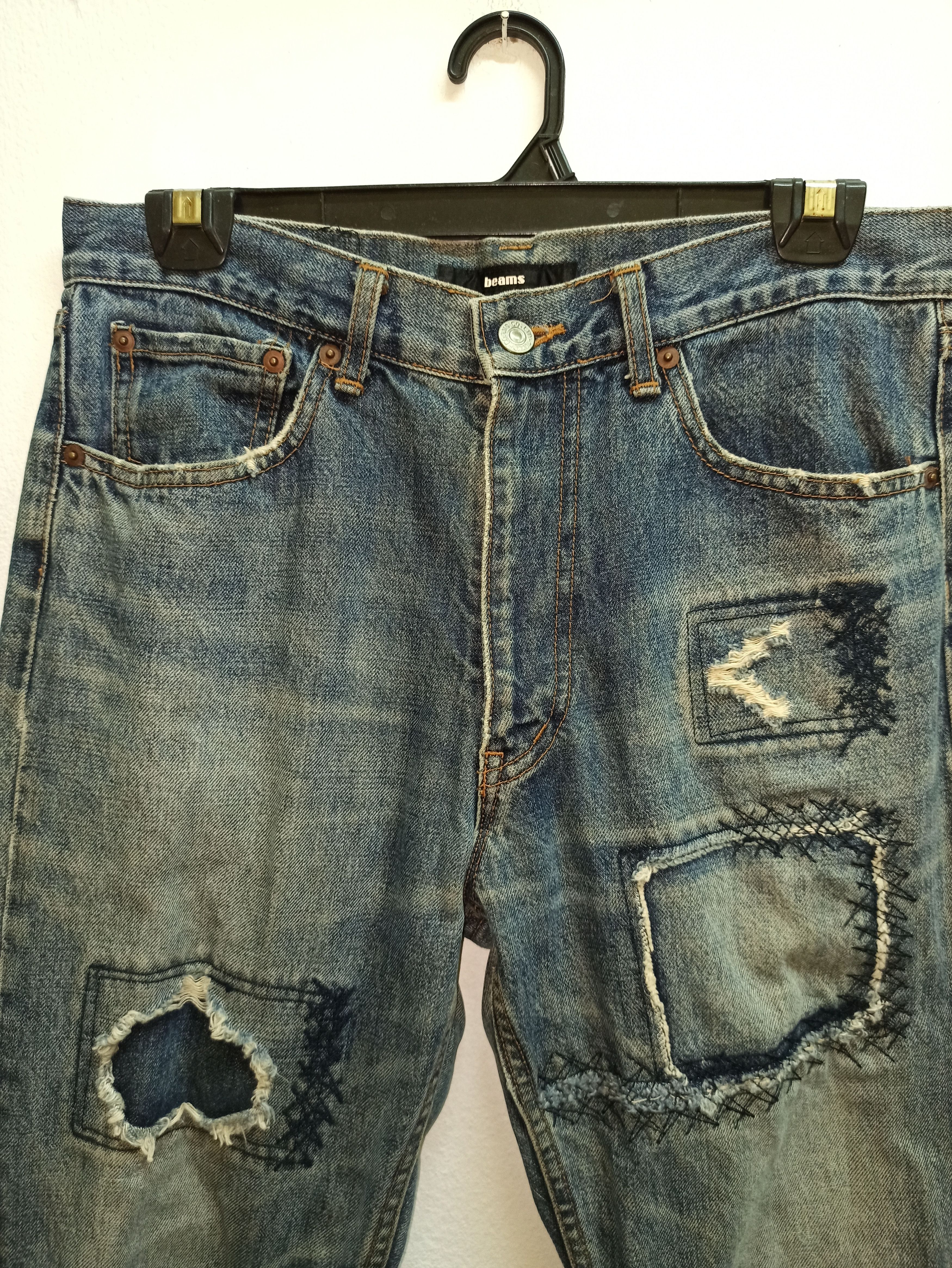 Beams Plus Rare Distressed Denim BEAMS Jeans Made In Japan Size US 28 / EU 44 - 2 Thumbnail