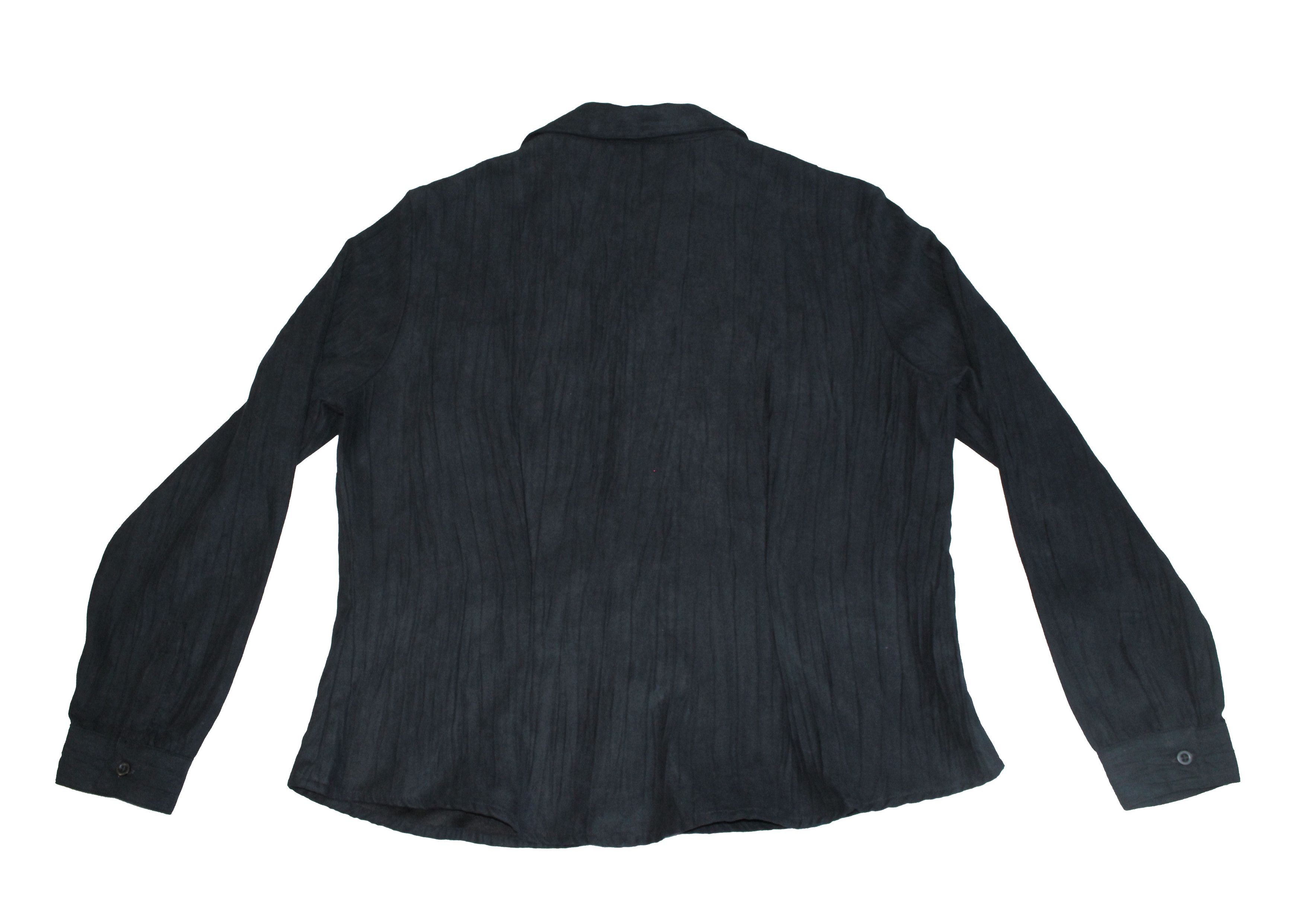 Japanese Brand × Vintage Micro Suede Pleated Dark Blue Long Sleeve shirt Size US M / EU 48-50 / 2 - 4 Thumbnail