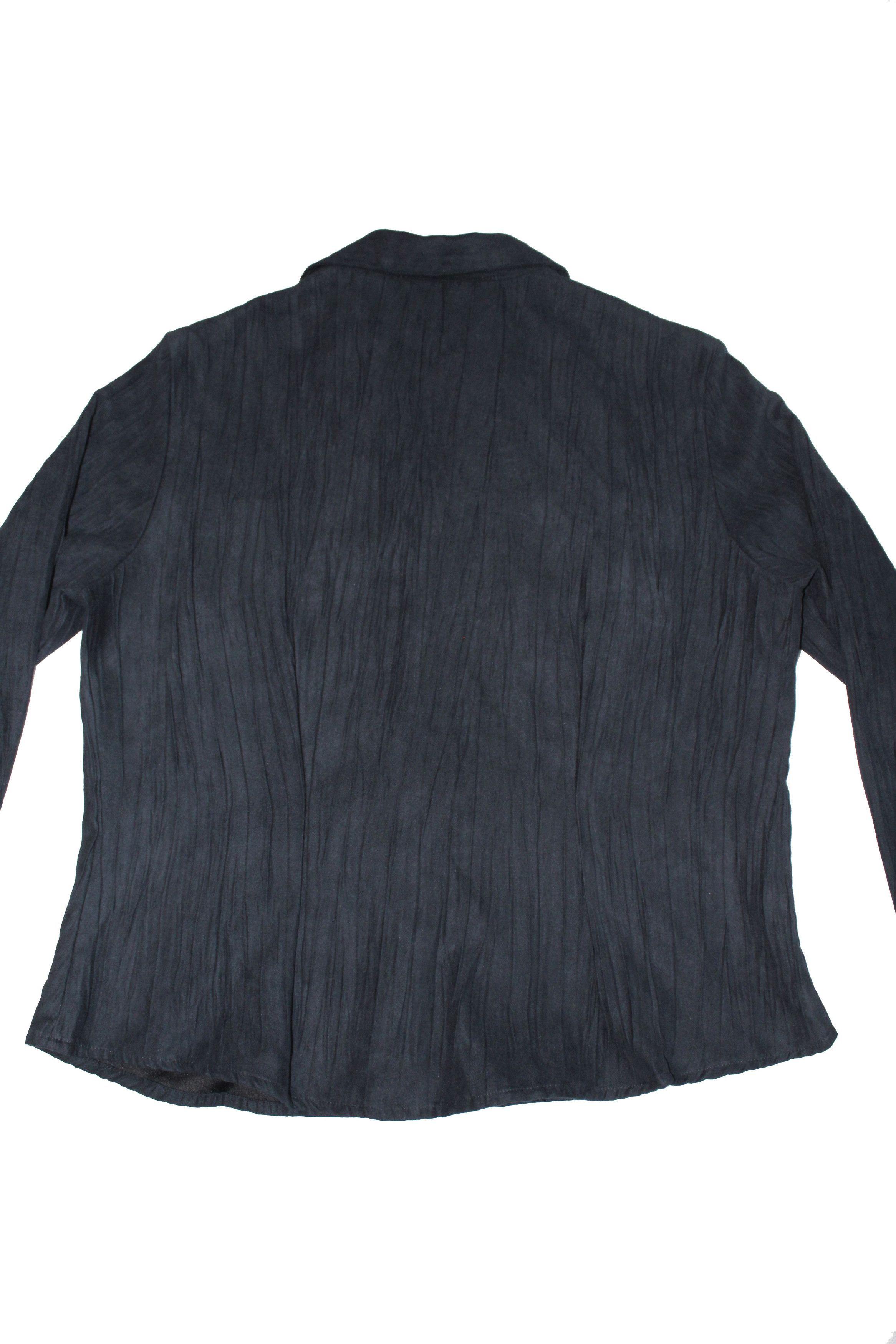 Japanese Brand × Vintage Micro Suede Pleated Dark Blue Long Sleeve shirt Size US M / EU 48-50 / 2 - 5 Thumbnail