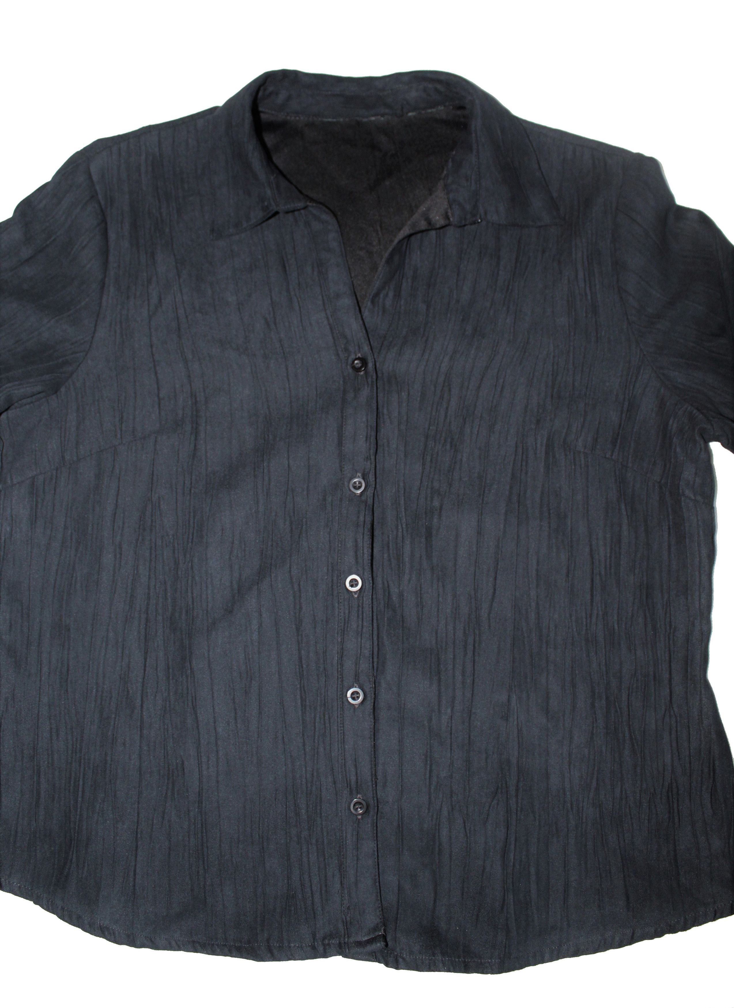 Japanese Brand × Vintage Micro Suede Pleated Dark Blue Long Sleeve shirt Size US M / EU 48-50 / 2 - 2 Thumbnail