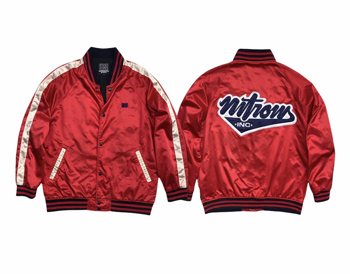 Vintage Under Ground Nitrow Varsity Satin Jacket Size US L / EU 52-54 / 3 - 1 Thumbnail