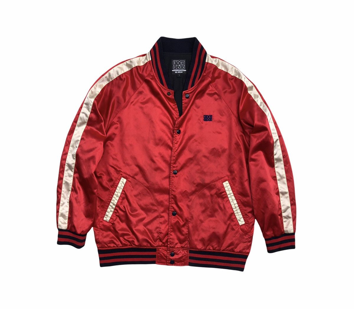Vintage Under Ground Nitrow Varsity Satin Jacket Size US L / EU 52-54 / 3 - 4 Thumbnail