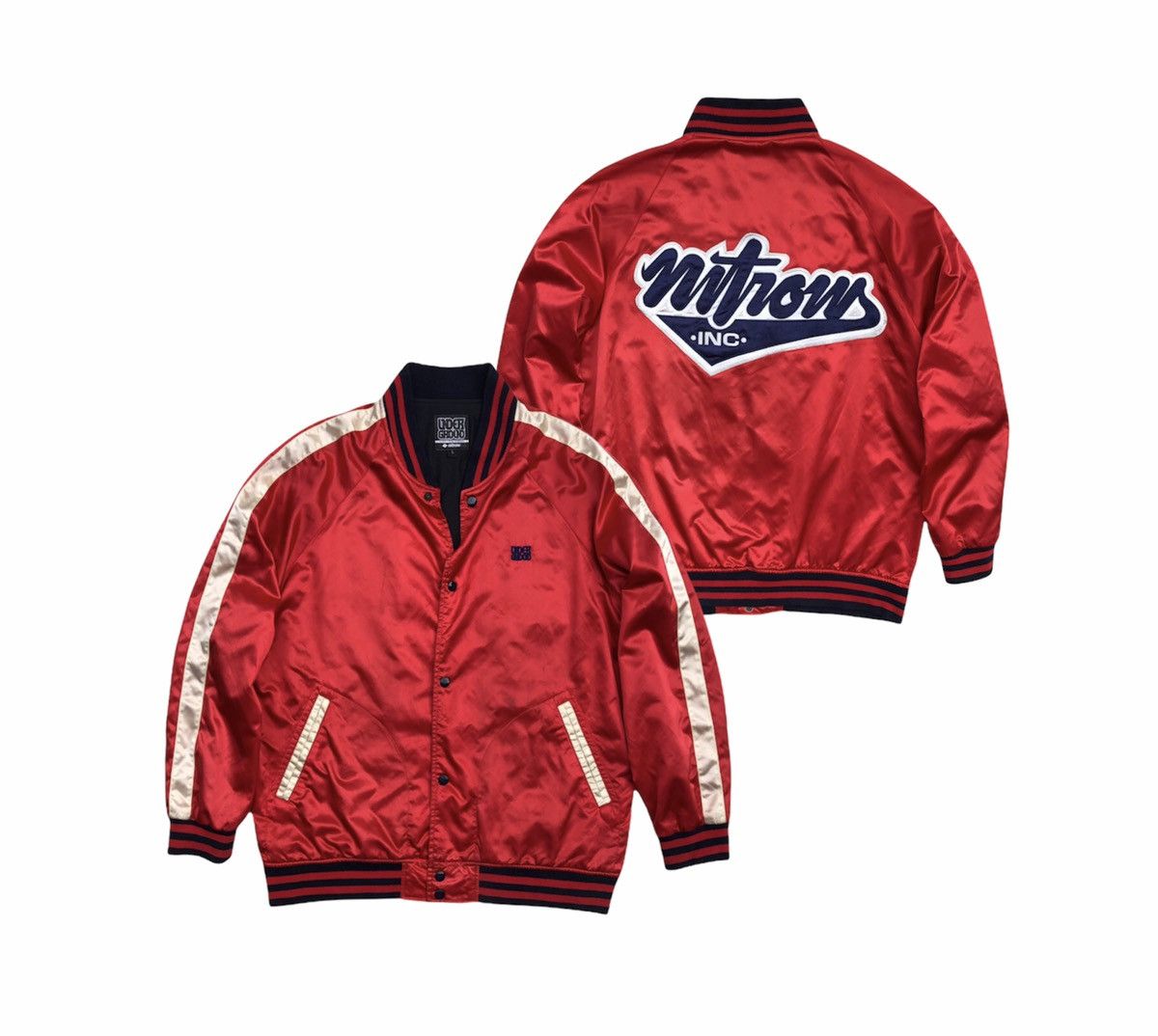 Vintage Under Ground Nitrow Varsity Satin Jacket Size US L / EU 52-54 / 3 - 2 Thumbnail