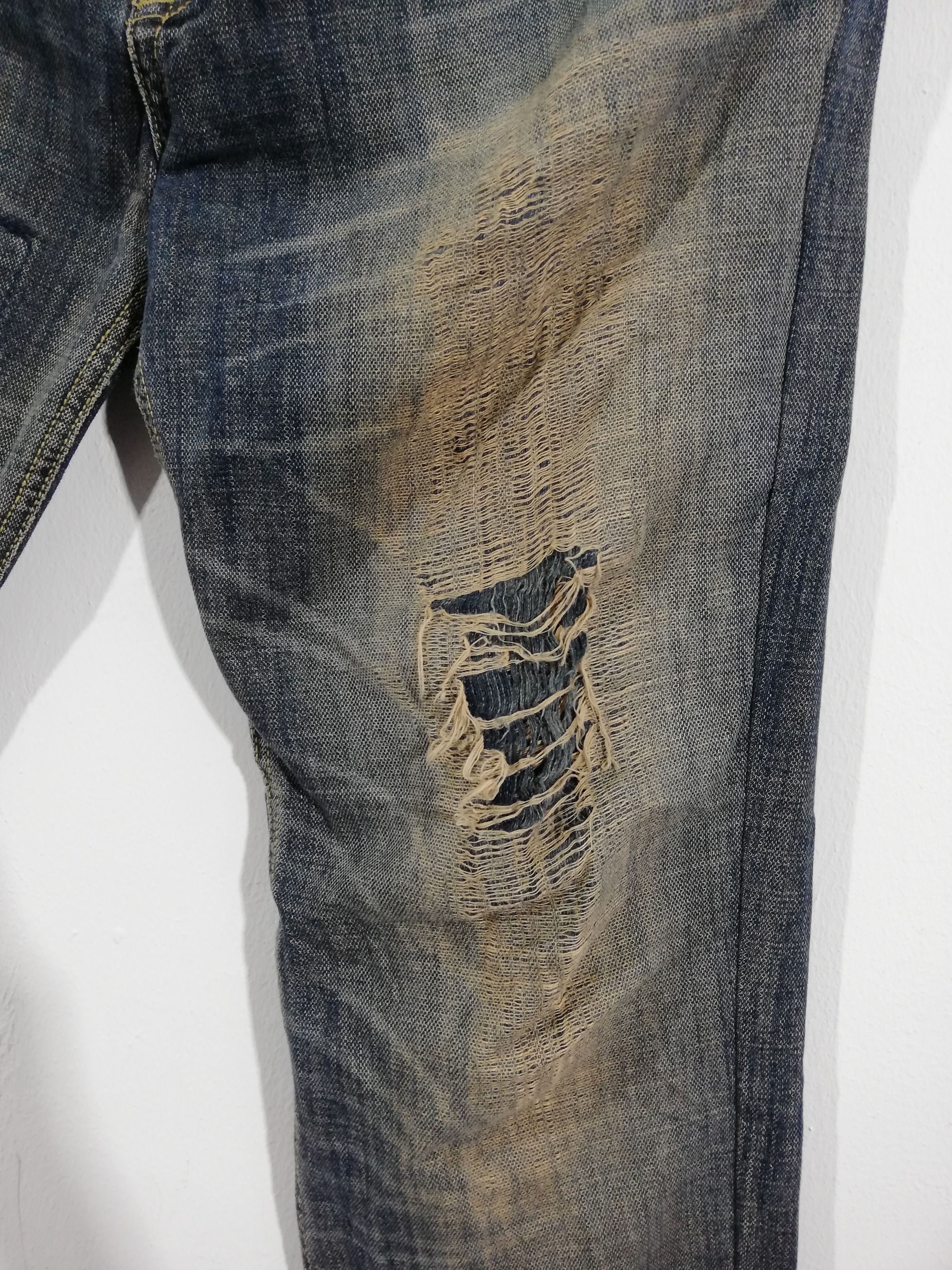 Designer × Japanese Brand Nippon Blue Kulo Distressed Jeans Denim Size US 32 / EU 48 - 5 Thumbnail