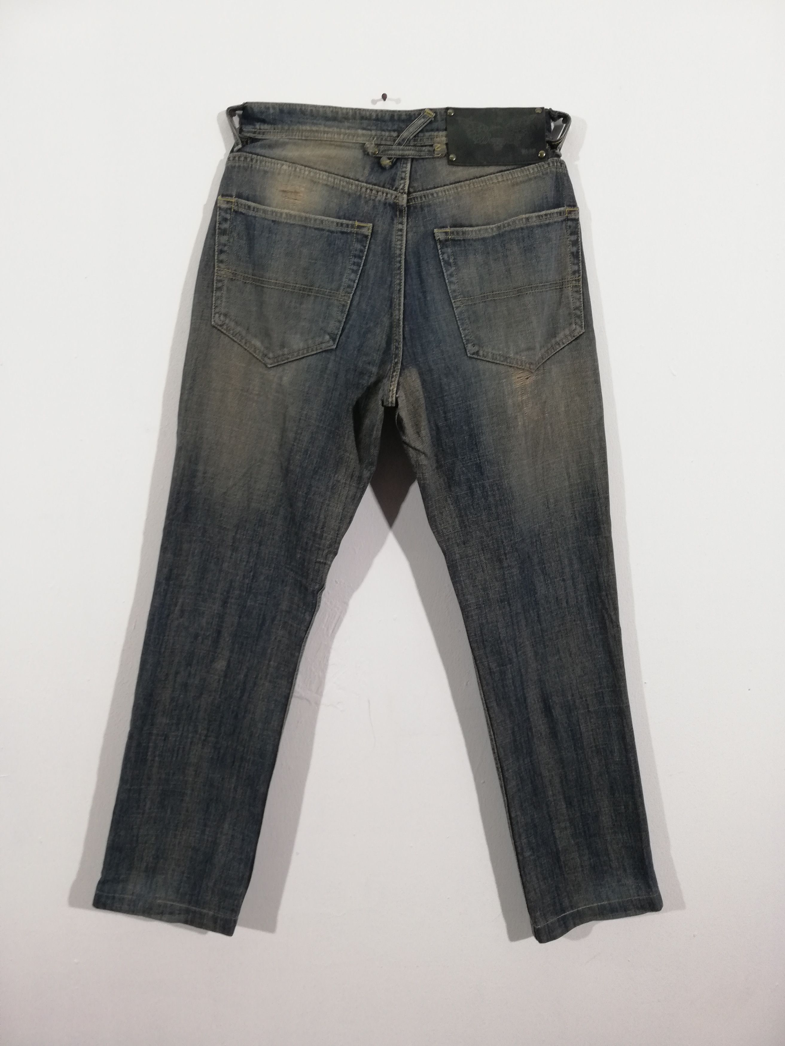 Designer × Japanese Brand Nippon Blue Kulo Distressed Jeans Denim Size US 32 / EU 48 - 2 Thumbnail