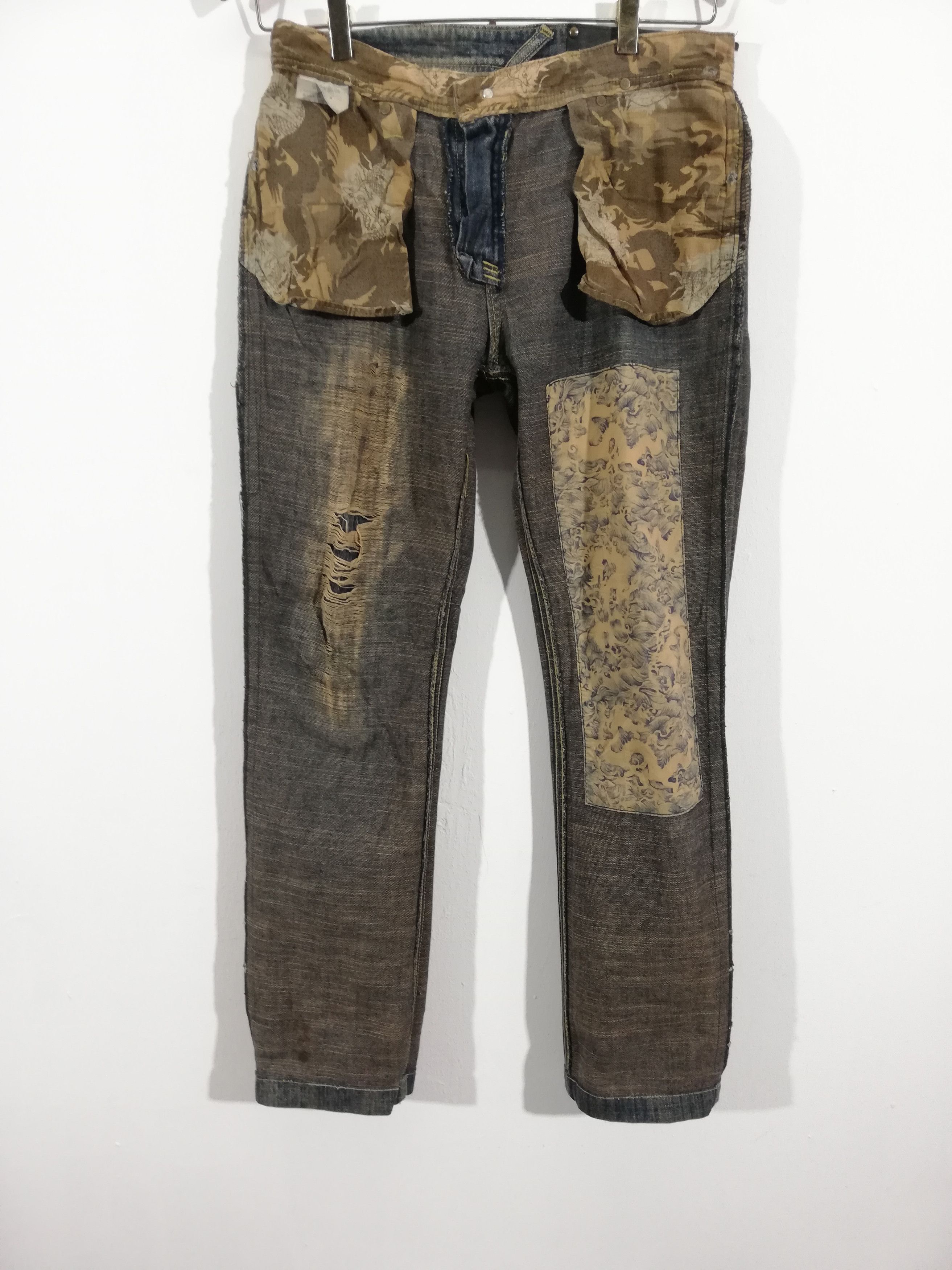 Designer × Japanese Brand Nippon Blue Kulo Distressed Jeans Denim Size US 32 / EU 48 - 4 Thumbnail