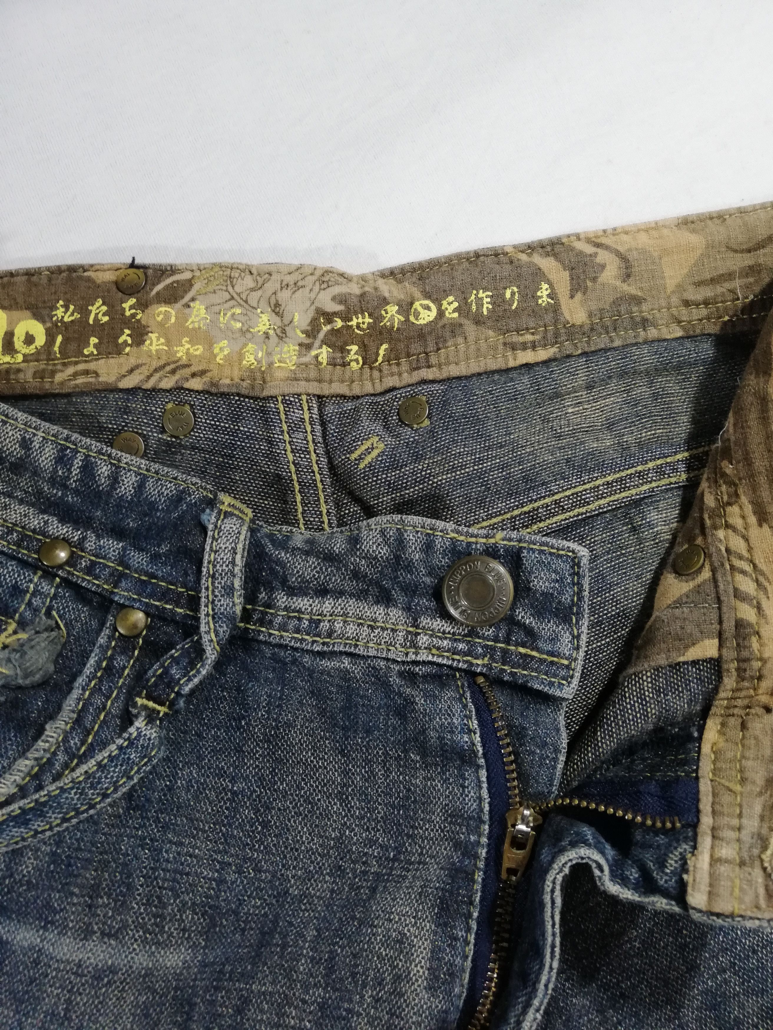 Designer × Japanese Brand Nippon Blue Kulo Distressed Jeans Denim Size US 32 / EU 48 - 8 Thumbnail