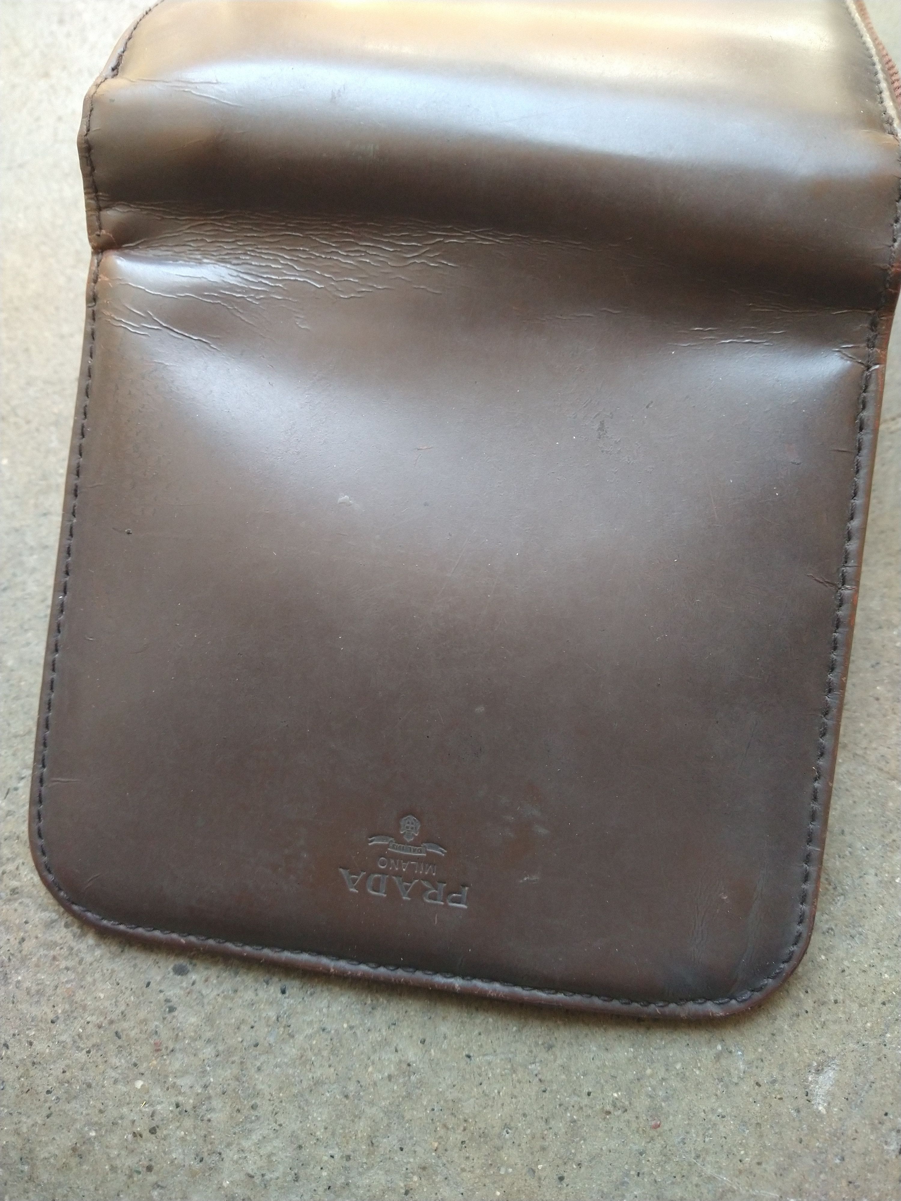 Prada Prada Wallet Brown Leather Zip FLAW Size ONE SIZE - 5 Thumbnail