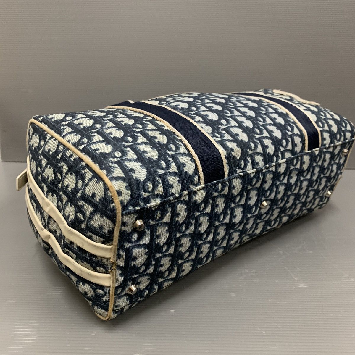 Christian Dior Monsieur Christian Dior Monogram Blue Boston Shoulder Bag Size ONE SIZE - 8 Thumbnail