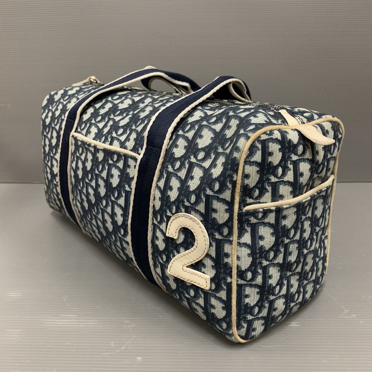 Christian Dior Monsieur Christian Dior Monogram Blue Boston Shoulder Bag Size ONE SIZE - 4 Thumbnail
