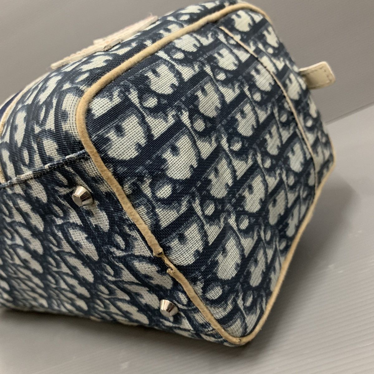Christian Dior Monsieur Christian Dior Monogram Blue Boston Shoulder Bag Size ONE SIZE - 11 Thumbnail