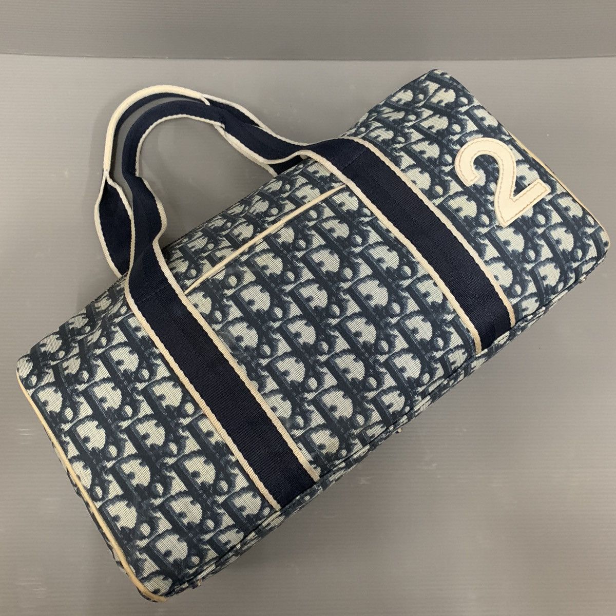 Christian Dior Monsieur Christian Dior Monogram Blue Boston Shoulder Bag Size ONE SIZE - 3 Thumbnail