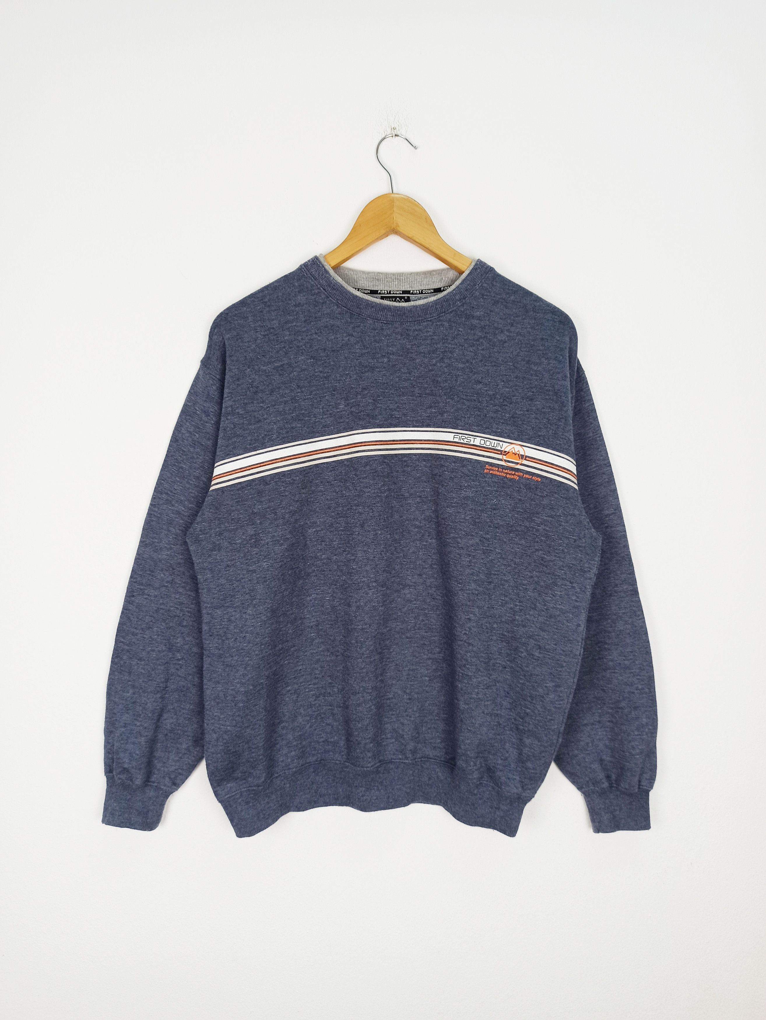 Japanese Brand Vintage First Down USA Sweatshirt Crewneck (c42) Size US L / EU 52-54 / 3 - 1 Thumbnail