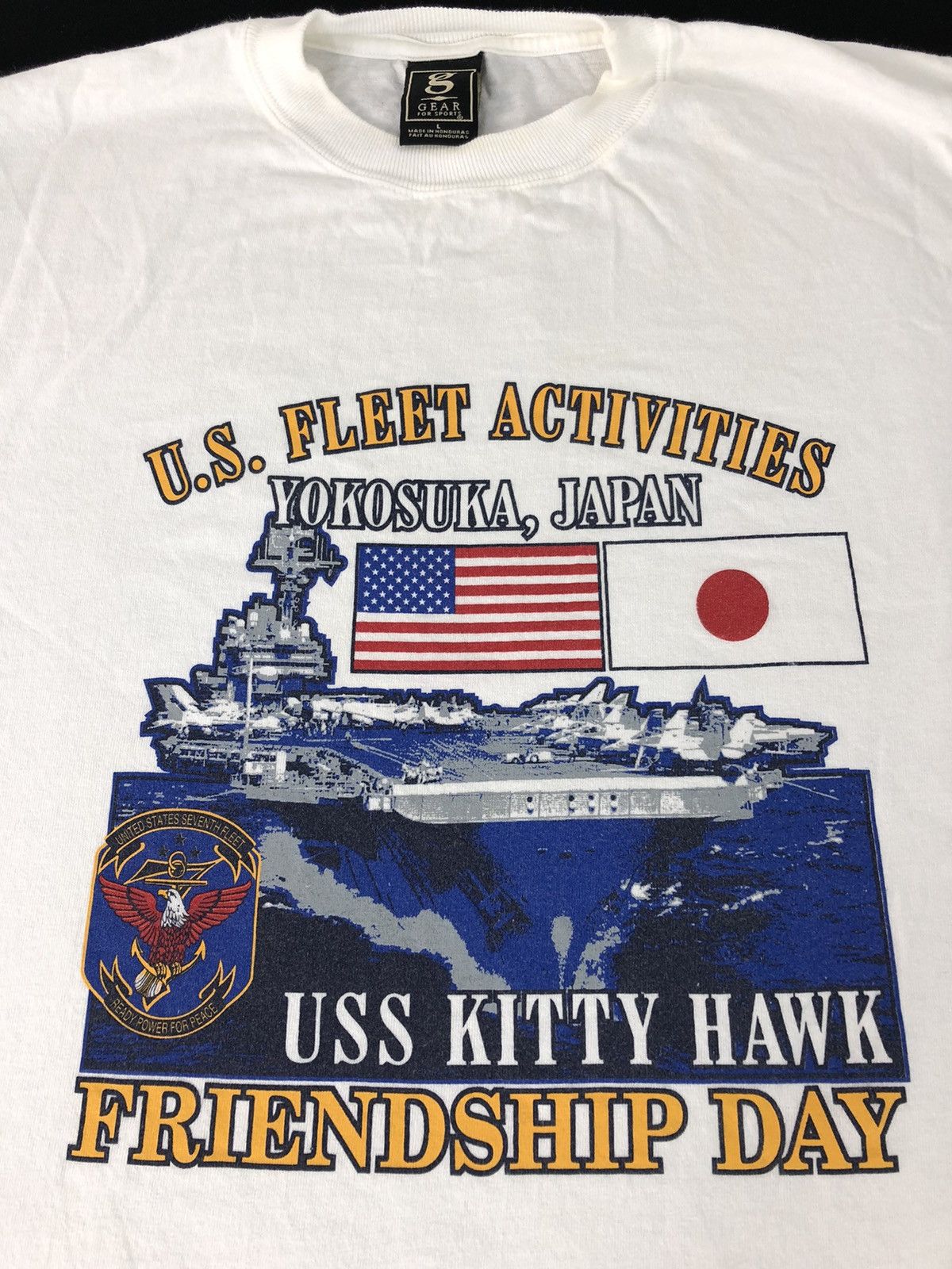 Vintage Friendship Day USS Kitty Hawk US Navy Fleet Military Size US L / EU 52-54 / 3 - 2 Thumbnail