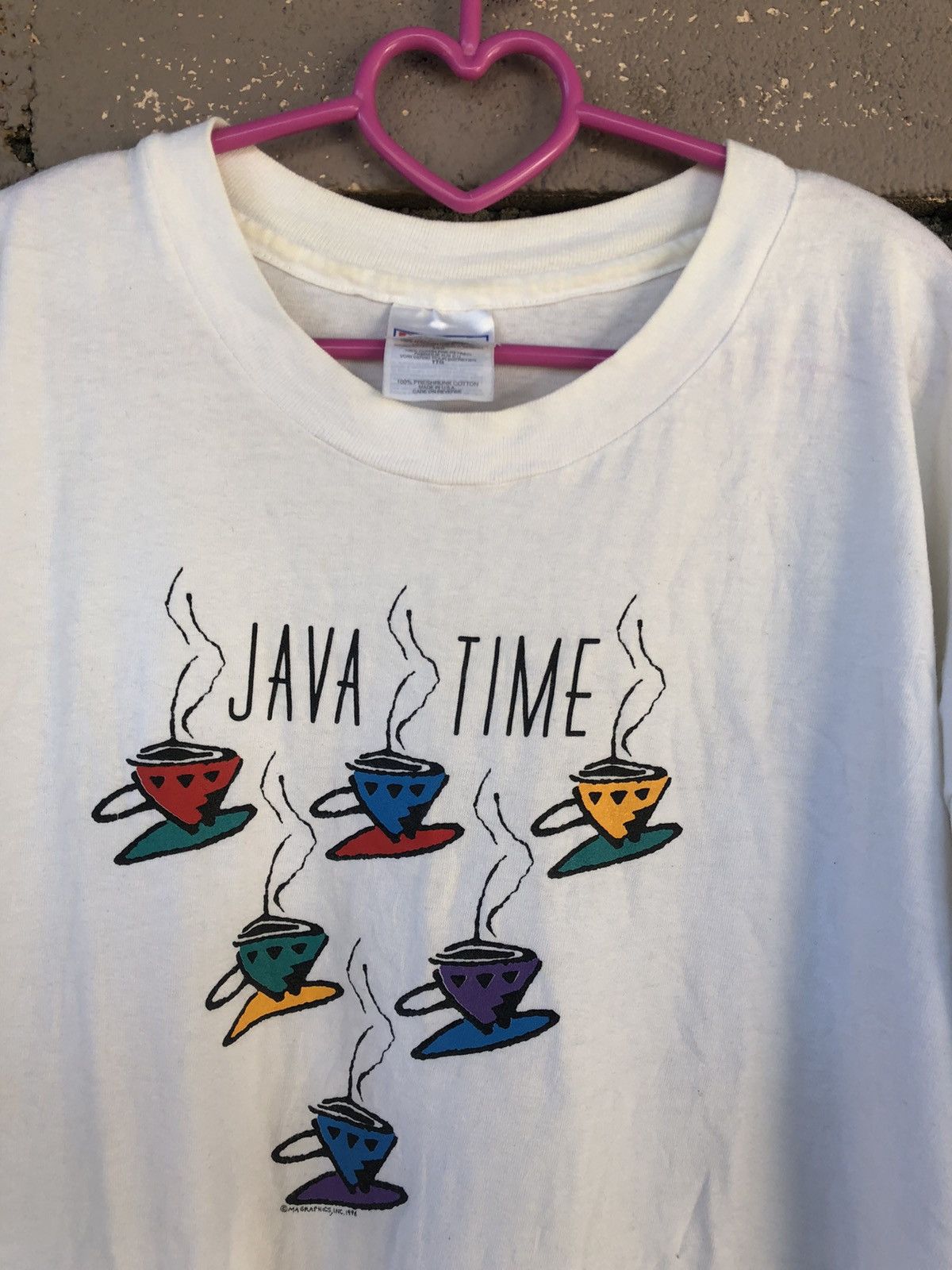 Microsoft Rare 90s Vintage JAVA Time Ma Graphics Inc 1996 Shirt Size US XXL / EU 58 / 5 - 2 Thumbnail