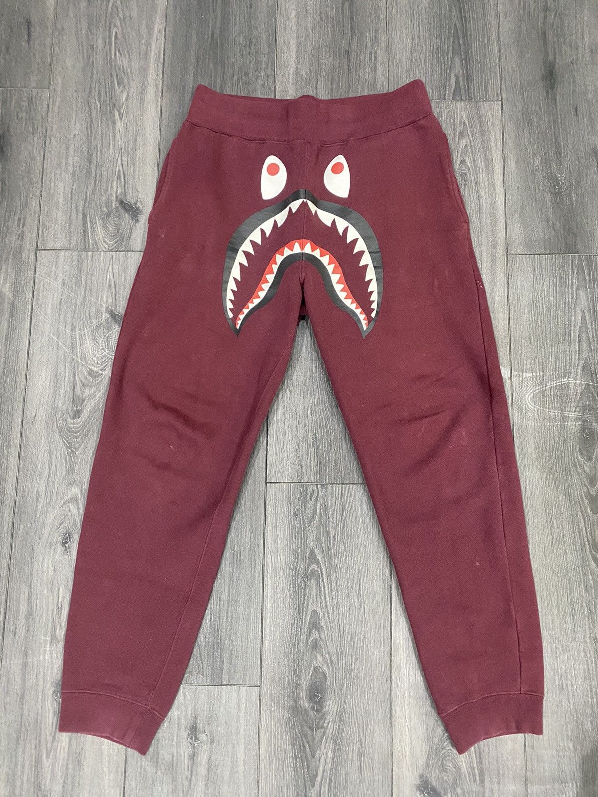 Bape Bape Maroon Shark Sweatpants Size M Size US 30 / EU 46 - 1 Thumbnail