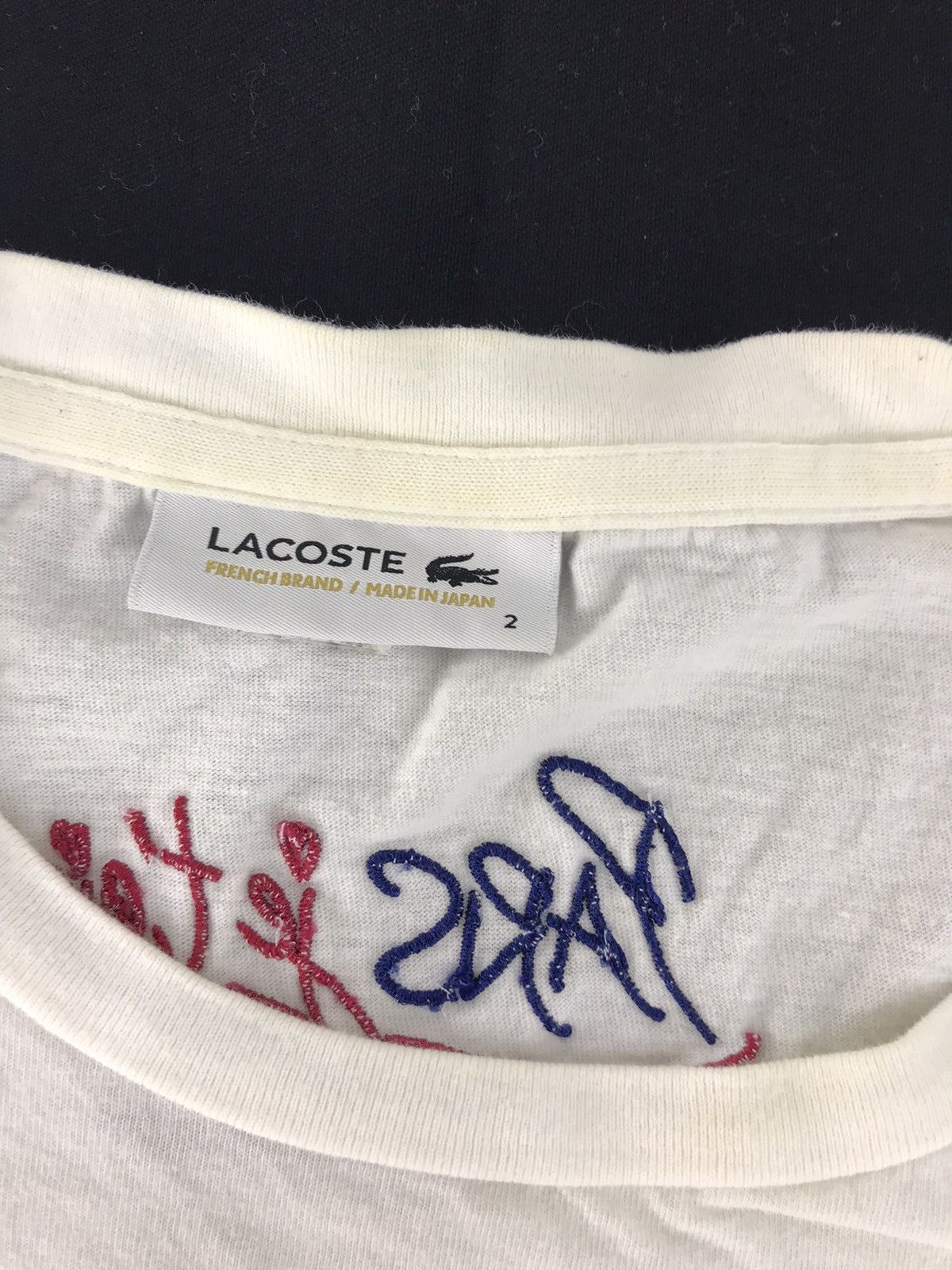Lacoste × Vintage Vintage Lacoste Paris je Taime Leslie Kee Box Logo T-shirt Size US S / EU 44-46 / 1 - 4 Thumbnail