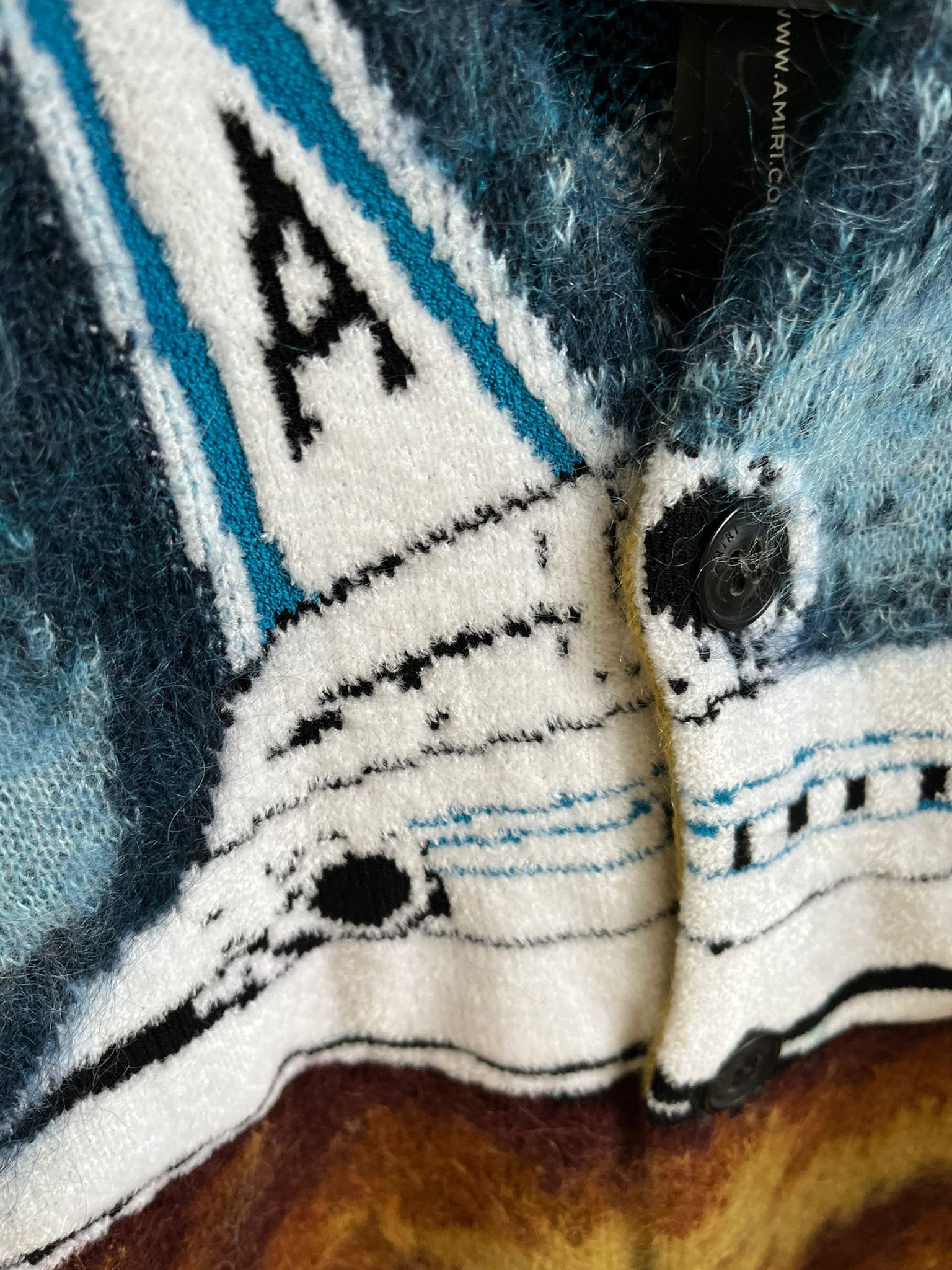 Amiri Airplane Intarsia Cardigan in Roasted Red / Dark Blue Size US L / EU 52-54 / 3 - 5 Thumbnail
