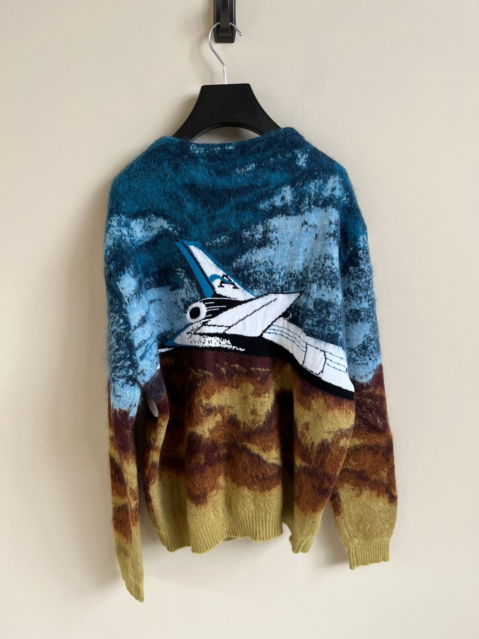 Amiri Airplane Intarsia Cardigan in Roasted Red / Dark Blue Size US L / EU 52-54 / 3 - 10 Thumbnail