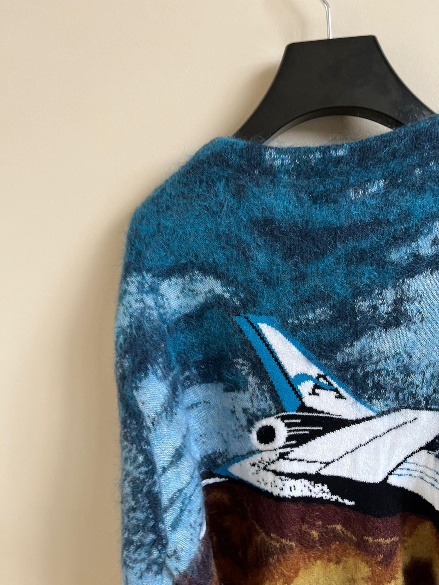 Amiri Airplane Intarsia Cardigan in Roasted Red / Dark Blue Size US L / EU 52-54 / 3 - 12 Thumbnail