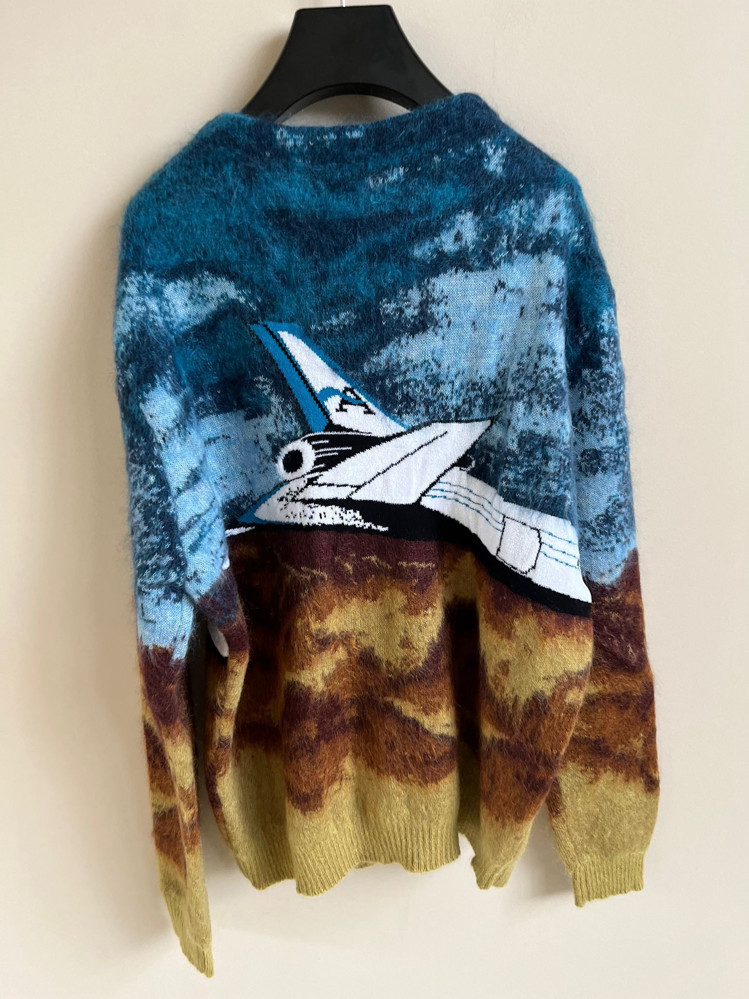 Amiri Airplane Intarsia Cardigan in Roasted Red / Dark Blue Size US L / EU 52-54 / 3 - 13 Thumbnail