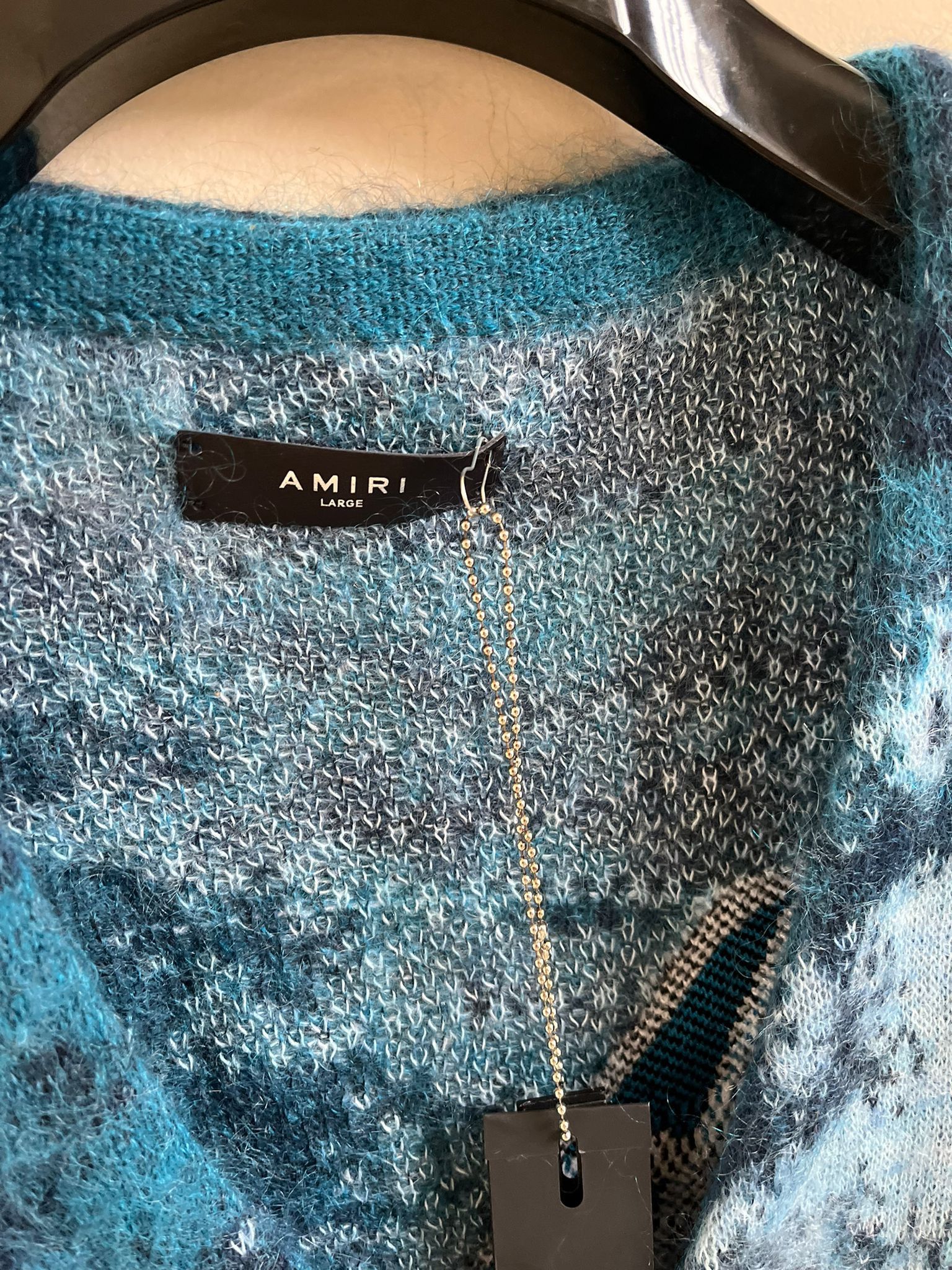 Amiri Airplane Intarsia Cardigan in Roasted Red / Dark Blue Size US L / EU 52-54 / 3 - 4 Thumbnail