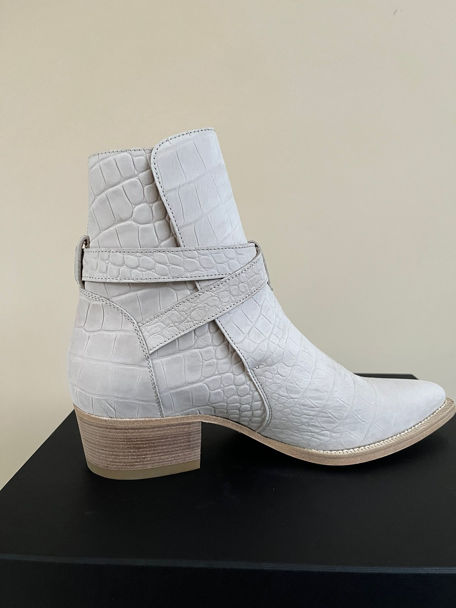 Amiri o1rshd1 roc Embossed Jodhpur Boot in Ivory Size US 13 / EU 46 - 11 Thumbnail