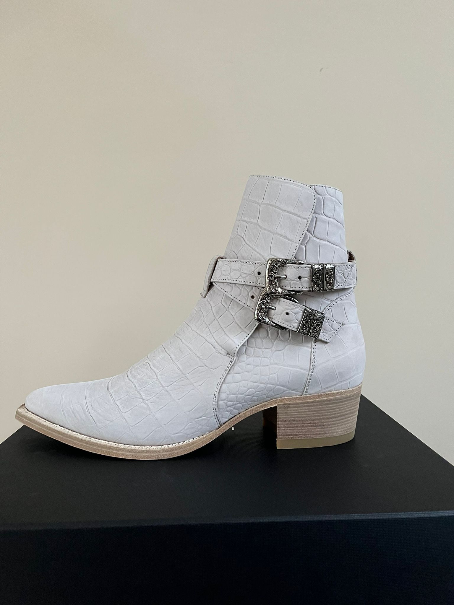 Amiri o1rshd1 roc Embossed Jodhpur Boot in Ivory Size US 13 / EU 46 - 1 Thumbnail