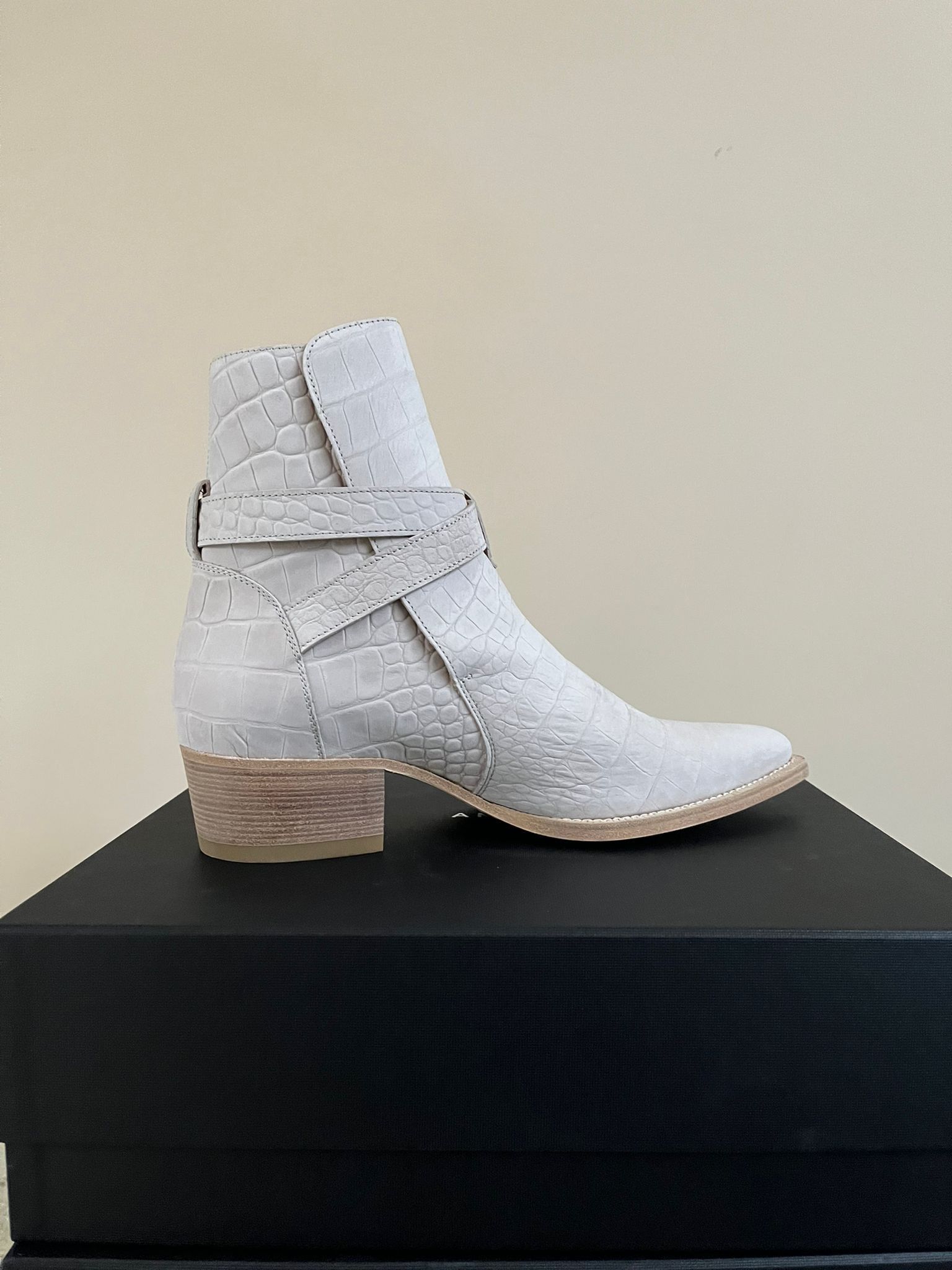 Amiri o1rshd1 roc Embossed Jodhpur Boot in Ivory Size US 13 / EU 46 - 9 Thumbnail