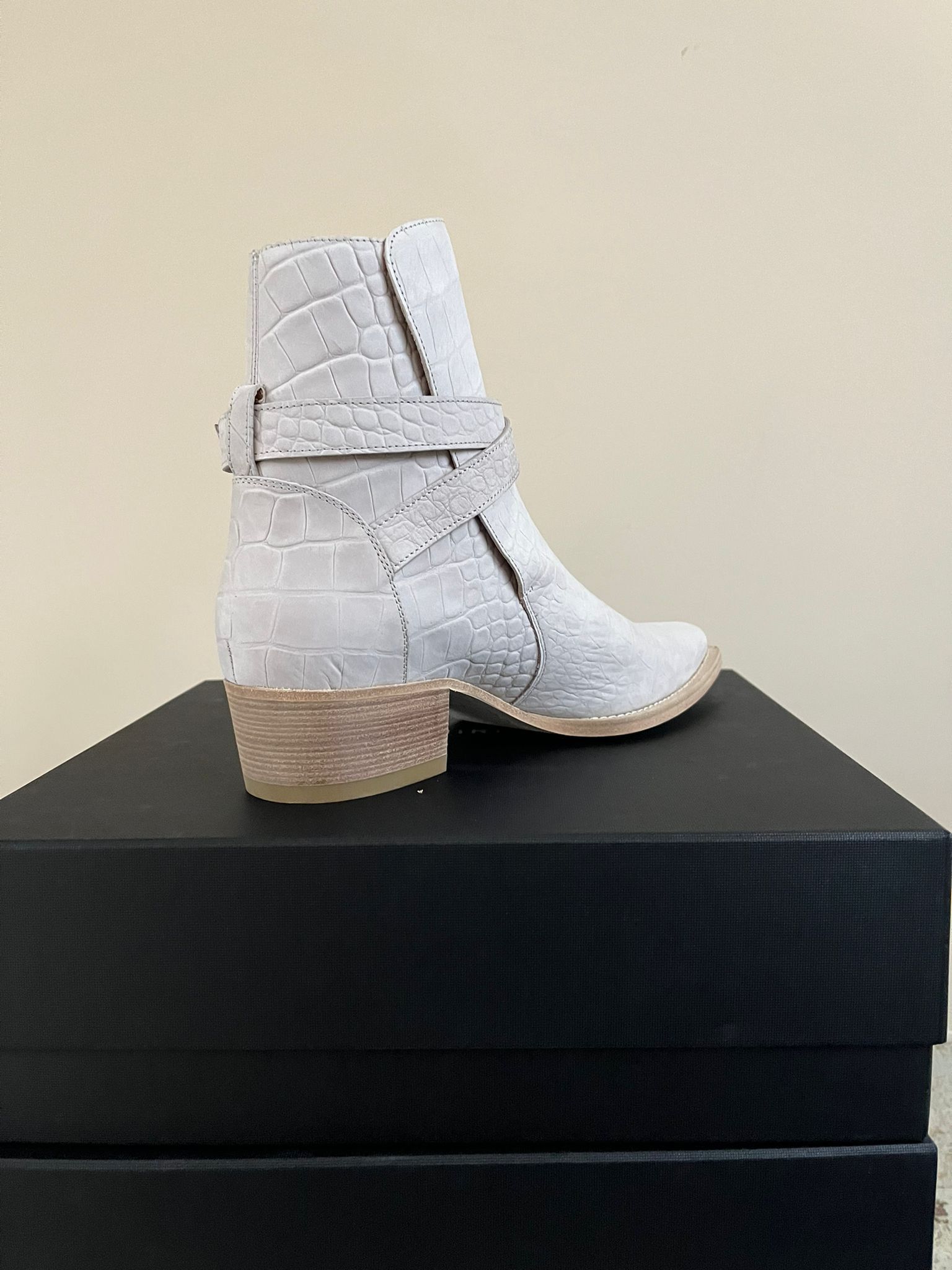 Amiri o1rshd1 roc Embossed Jodhpur Boot in Ivory Size US 13 / EU 46 - 14 Thumbnail