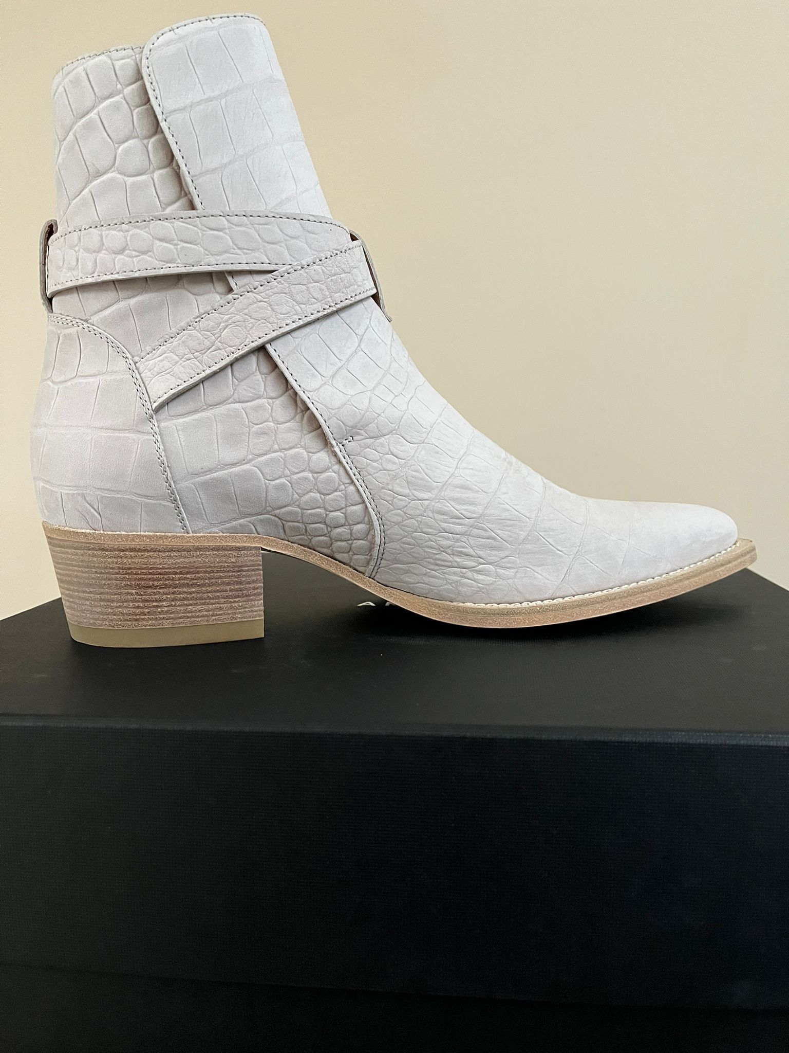 Amiri o1rshd1 roc Embossed Jodhpur Boot in Ivory Size US 13 / EU 46 - 10 Thumbnail