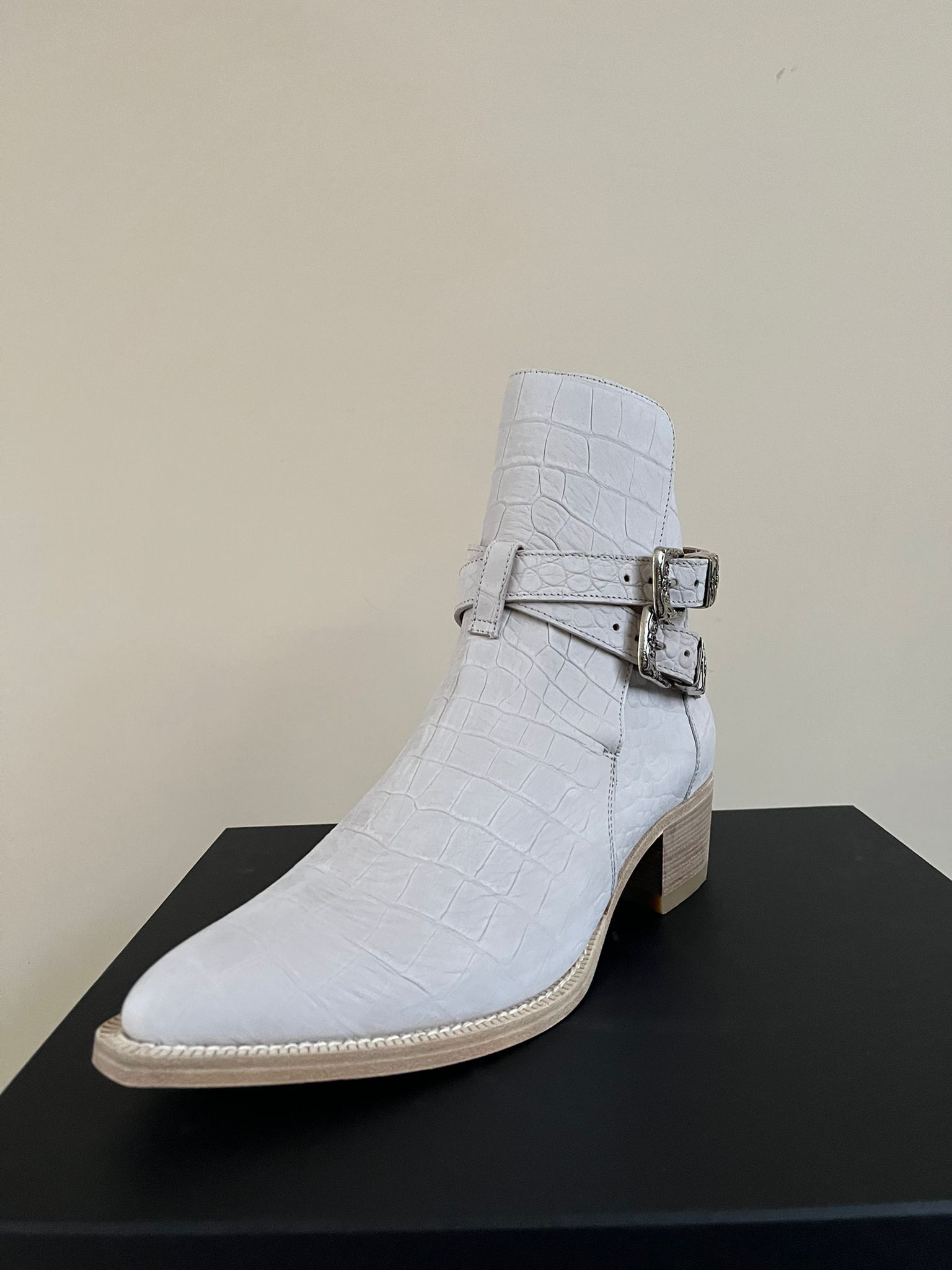 Amiri o1rshd1 roc Embossed Jodhpur Boot in Ivory Size US 13 / EU 46 - 3 Thumbnail