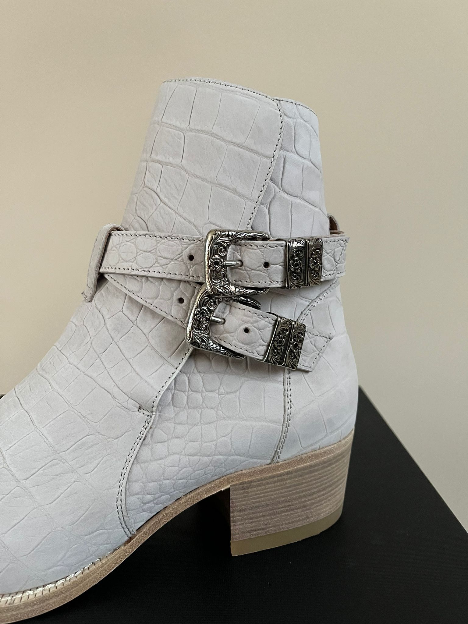 Amiri o1rshd1 roc Embossed Jodhpur Boot in Ivory Size US 13 / EU 46 - 5 Thumbnail