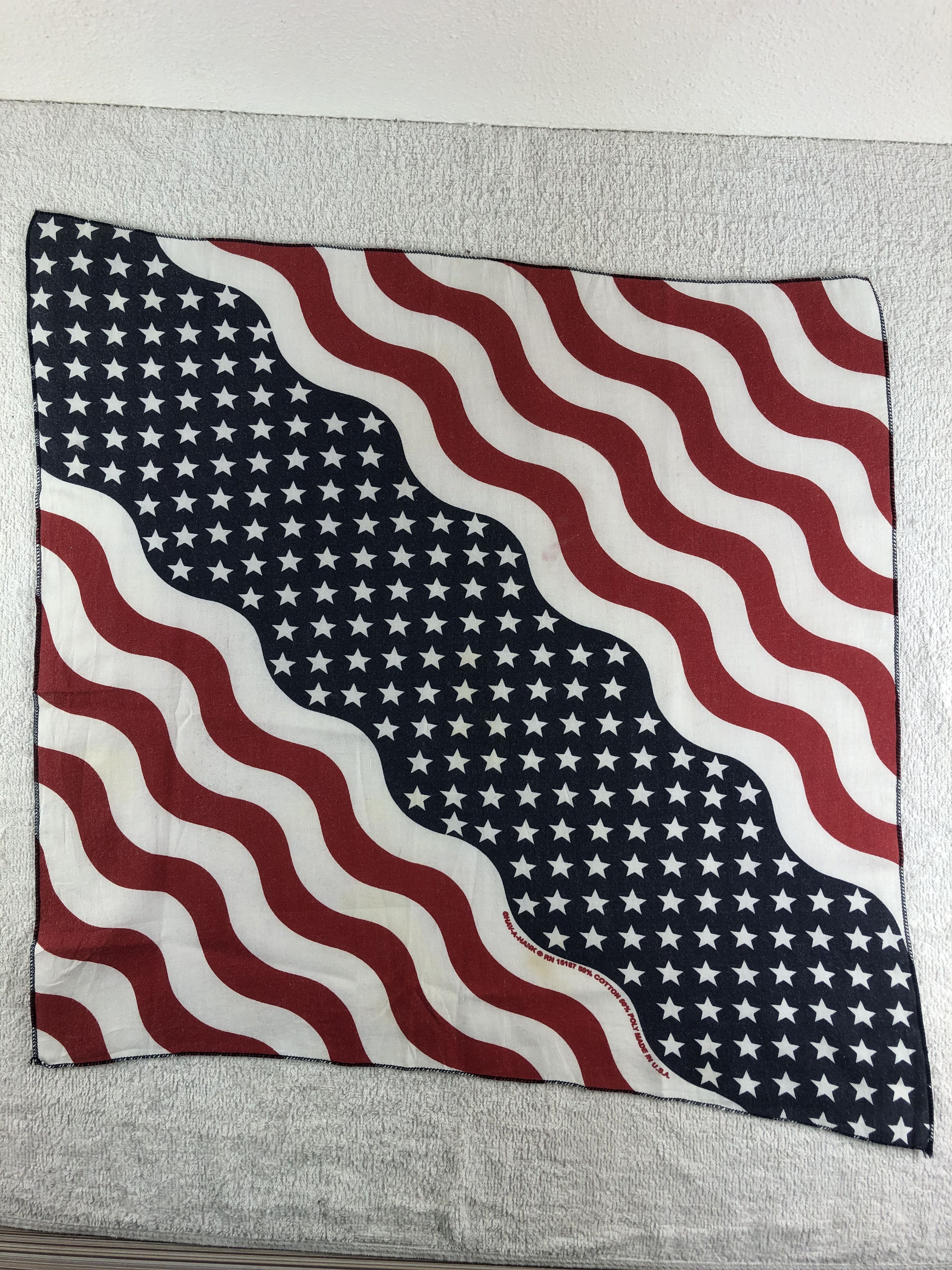 Vintage American Flag Handkerchief / Bandana / Neckerchief C200 Size ONE SIZE - 3 Thumbnail