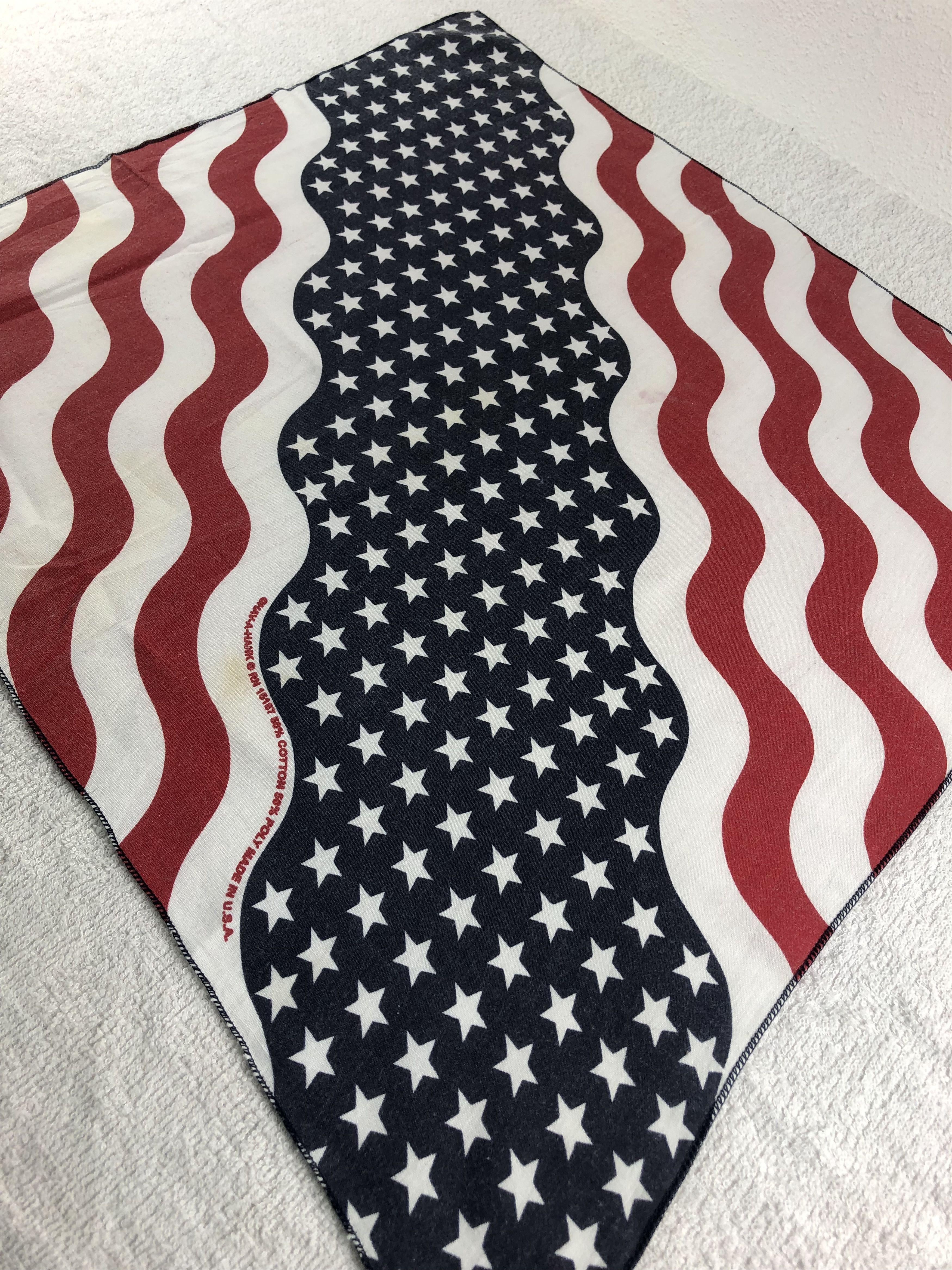 Vintage American Flag Handkerchief / Bandana / Neckerchief C200 Size ONE SIZE - 4 Thumbnail