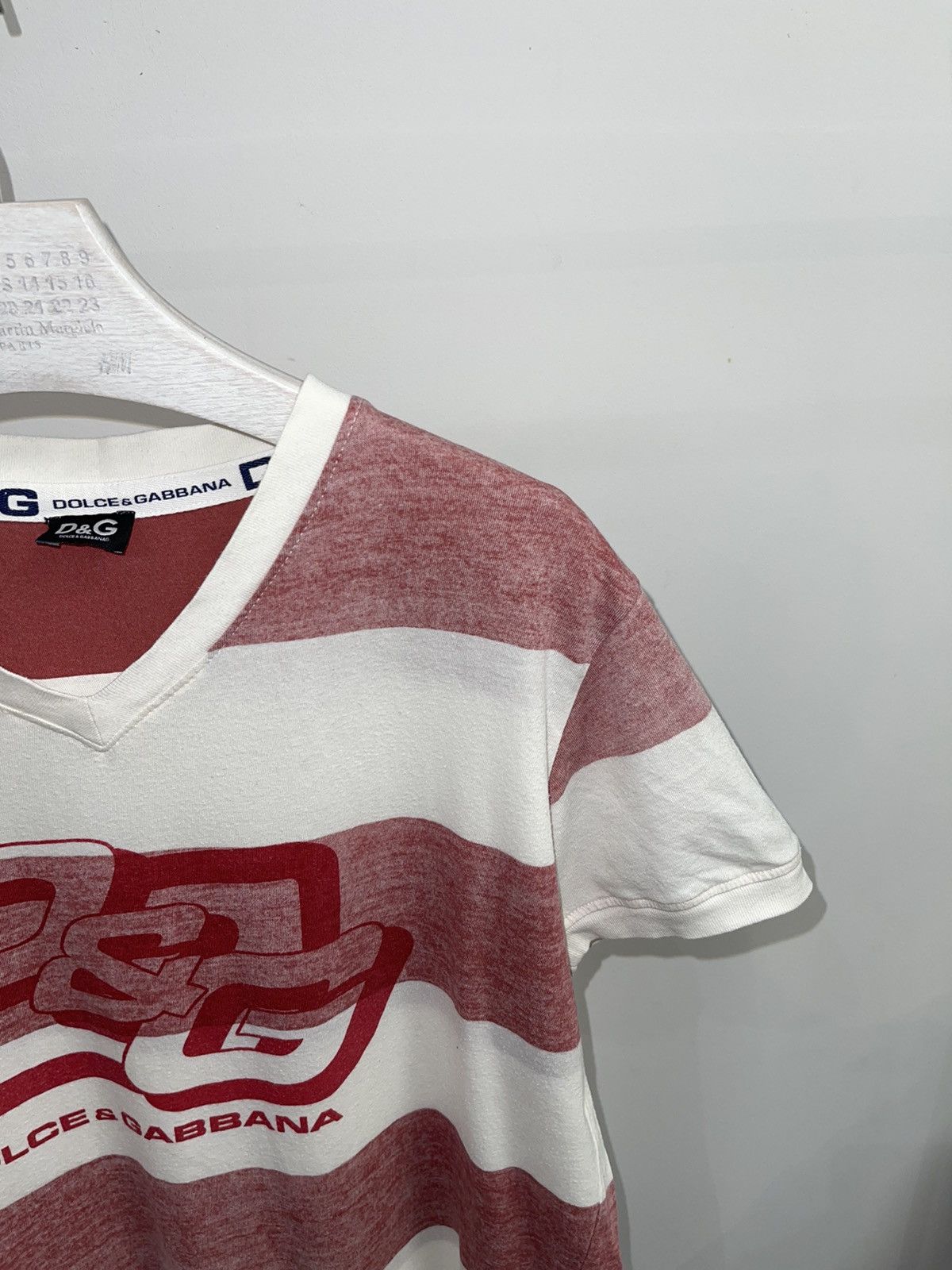 Dolce & Gabbana Dolce & Gabbana Big Logo Striped T-Shirt Size US M / EU 48-50 / 2 - 2 Thumbnail
