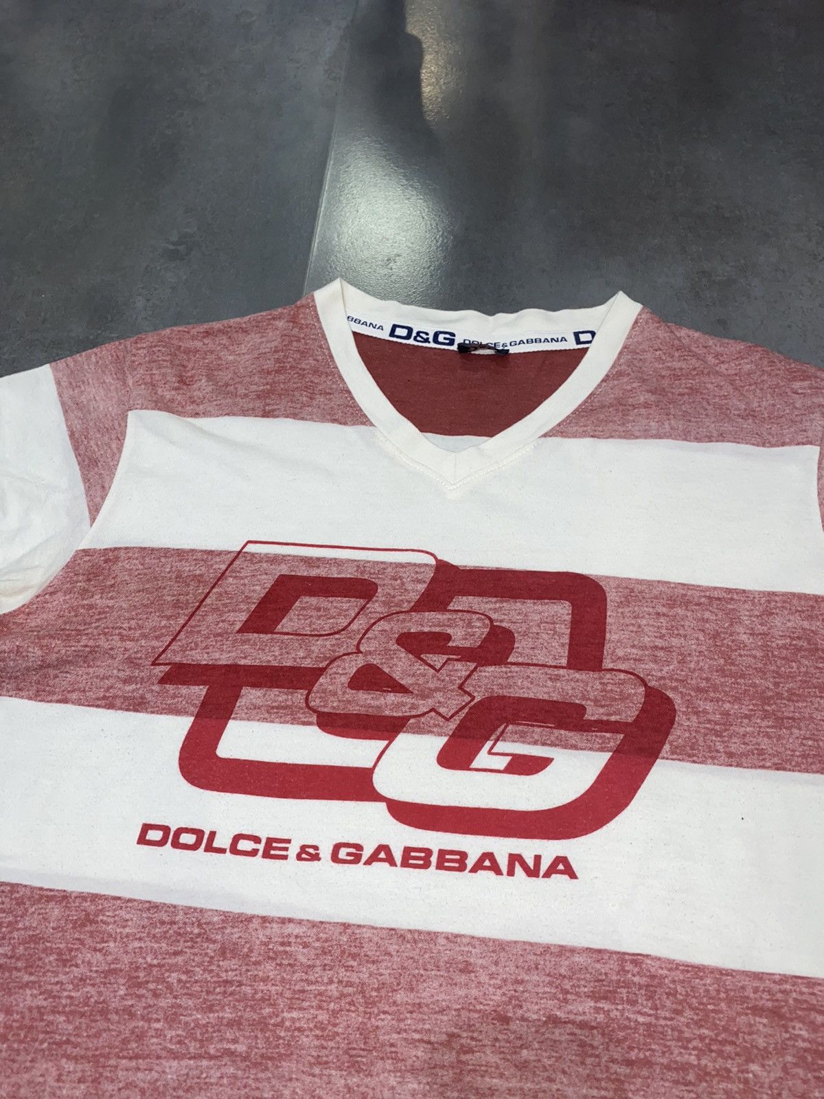 Dolce & Gabbana Dolce & Gabbana Big Logo Striped T-Shirt Size US M / EU 48-50 / 2 - 9 Thumbnail