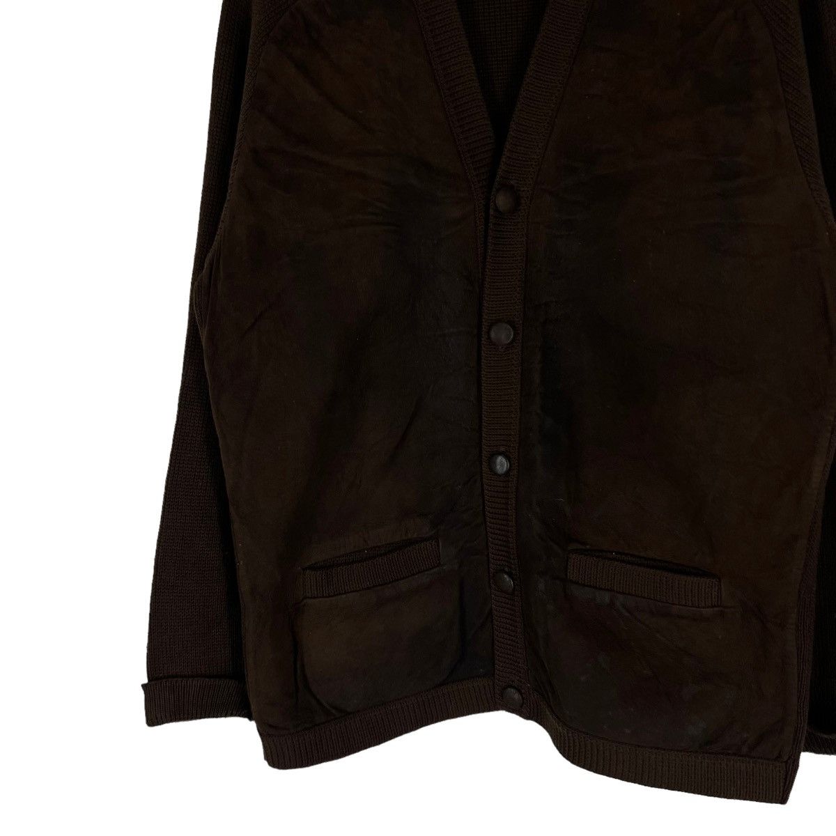 Japanese Brand VINTAGE CARDIGAN GENUINE LEATHER COLDWELL ISSEY MIYAKE Size US L / EU 52-54 / 3 - 4 Thumbnail