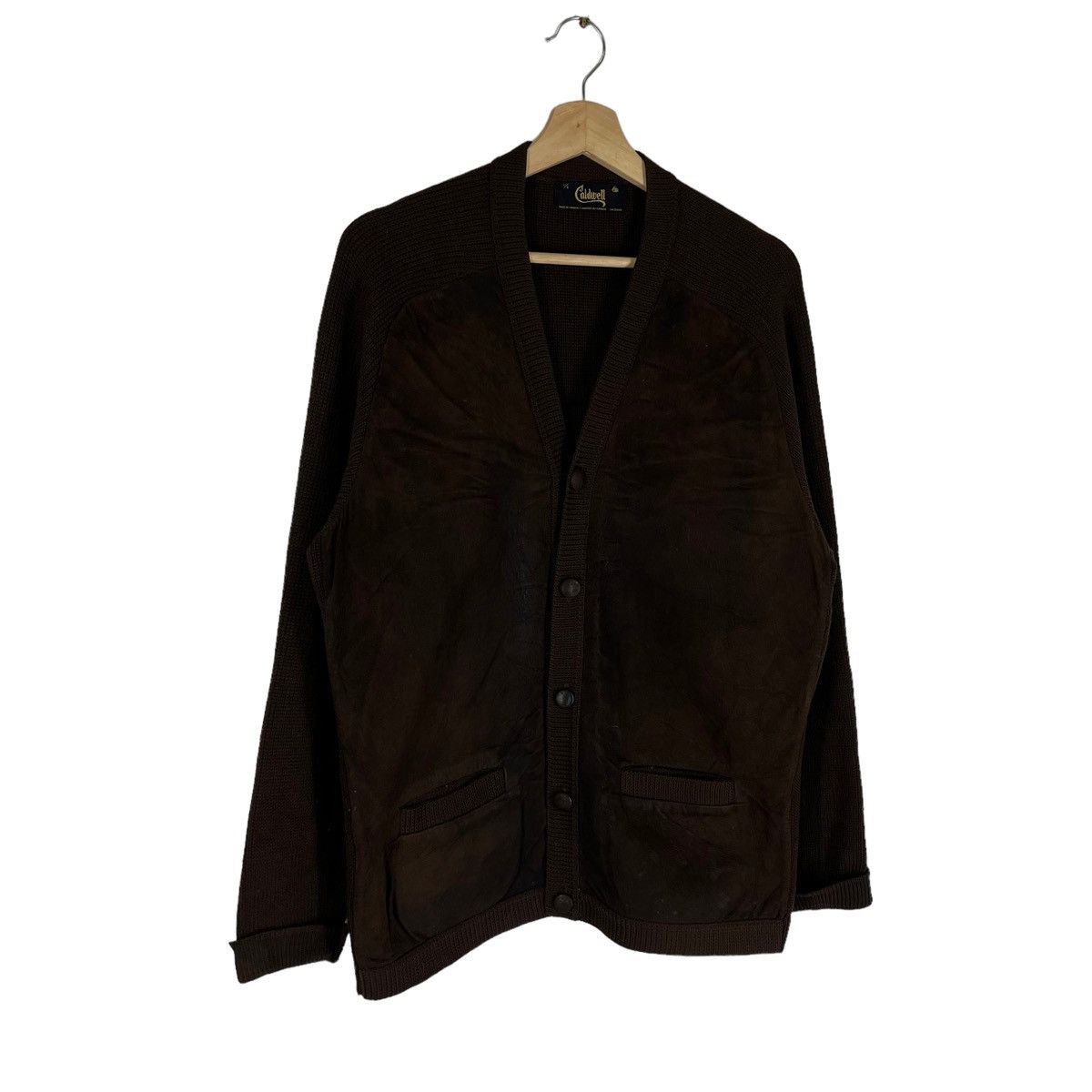 Japanese Brand VINTAGE CARDIGAN GENUINE LEATHER COLDWELL ISSEY MIYAKE Size US L / EU 52-54 / 3 - 2 Thumbnail