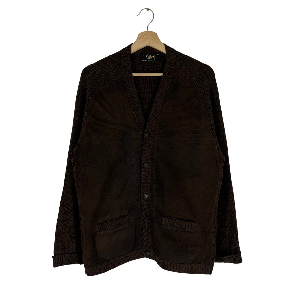 Japanese Brand VINTAGE CARDIGAN GENUINE LEATHER COLDWELL ISSEY MIYAKE Size US L / EU 52-54 / 3 - 1 Thumbnail