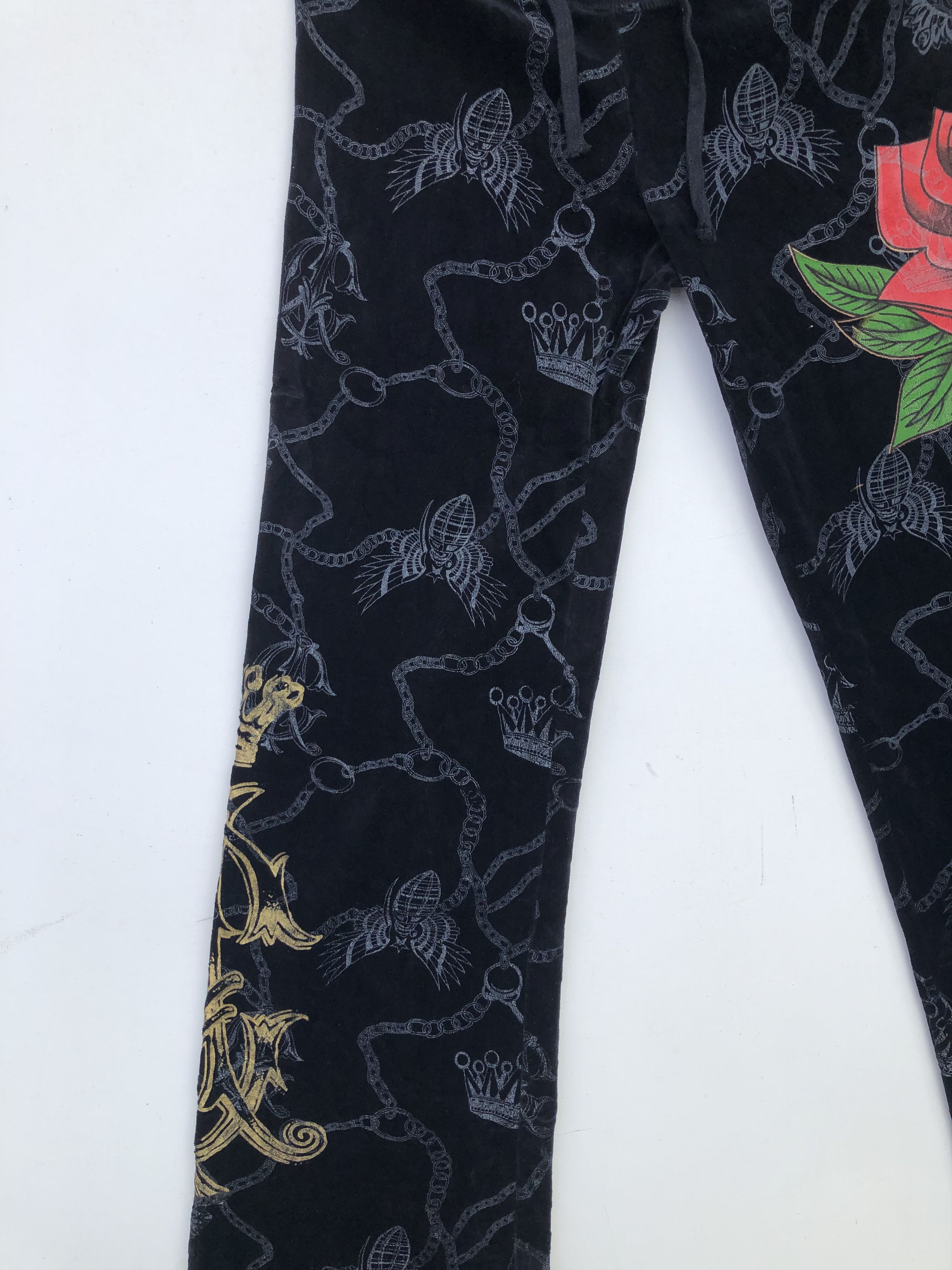 Christian Audigier RARE🔥VELVET FULLPRINT SWEATPANTS Size US 33 - 4 Thumbnail