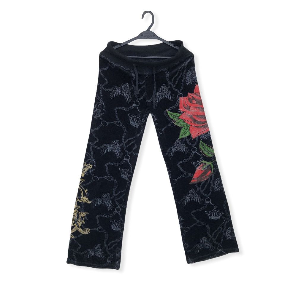 Christian Audigier RARE🔥VELVET FULLPRINT SWEATPANTS Size US 33 - 2 Thumbnail
