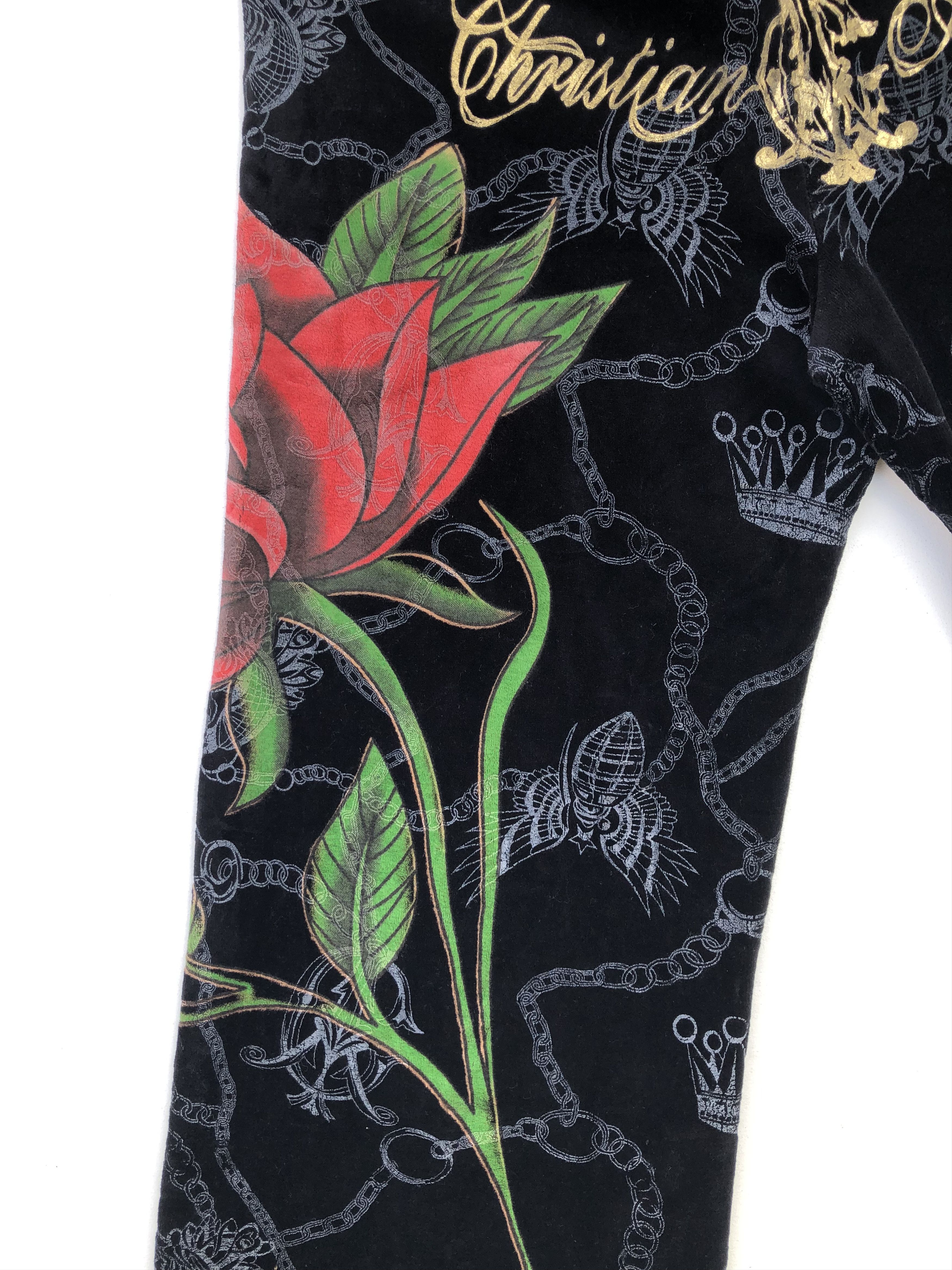 Christian Audigier RARE🔥VELVET FULLPRINT SWEATPANTS Size US 33 - 8 Thumbnail