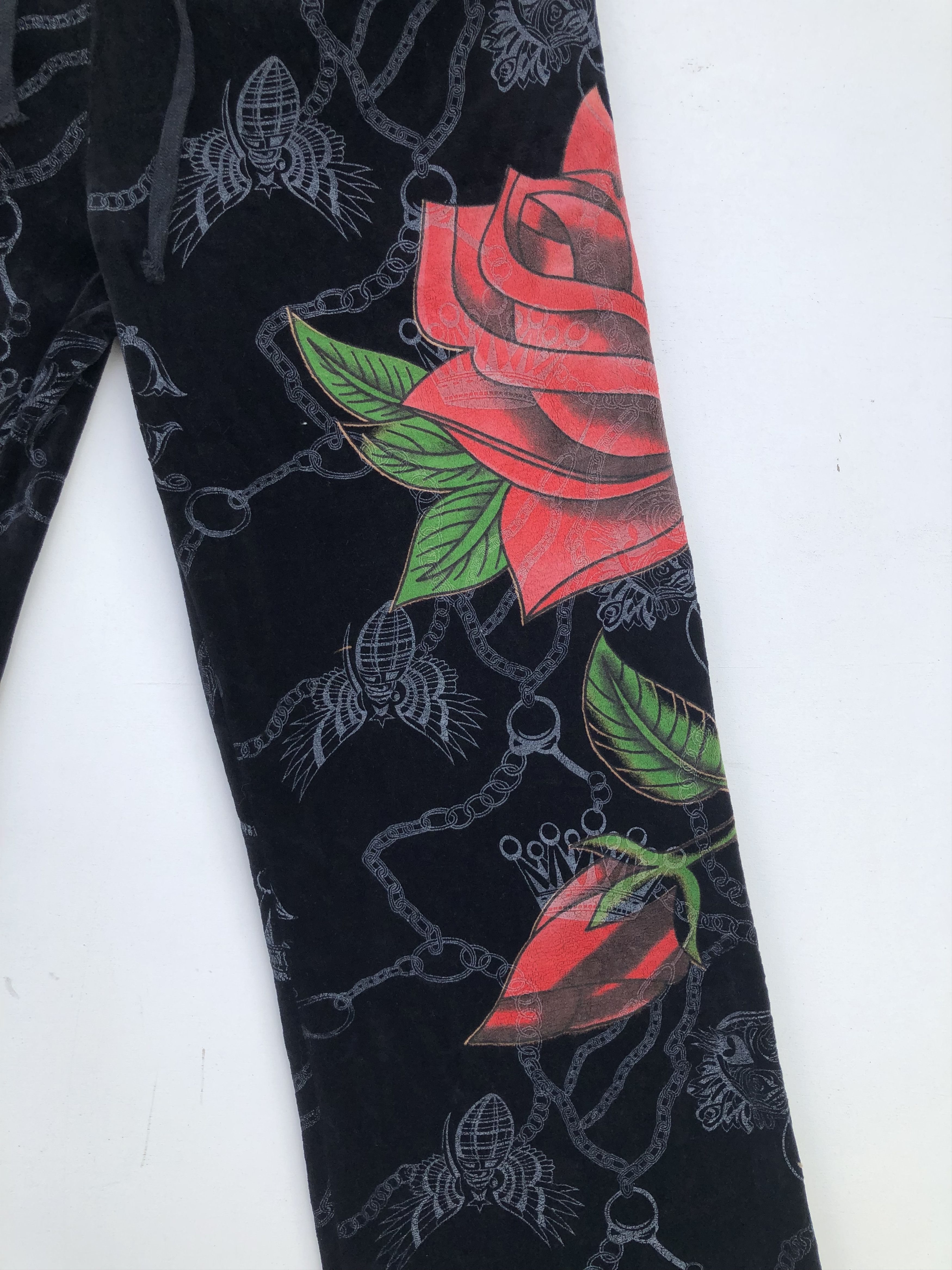Christian Audigier RARE🔥VELVET FULLPRINT SWEATPANTS Size US 33 - 3 Thumbnail