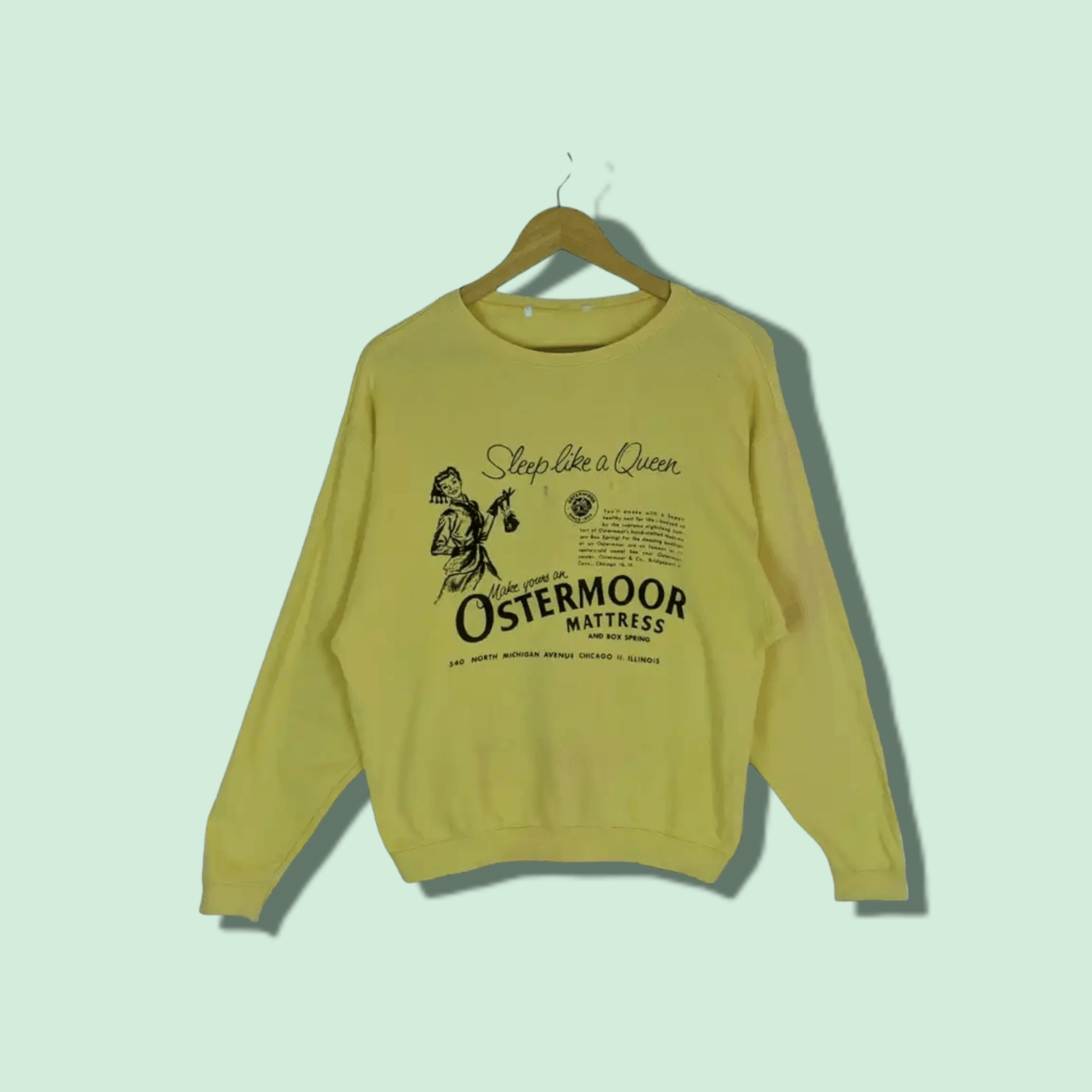 Japanese Brand × Vintage Vintage 90's OSTERMOOR Mattress Jumper Sweatshirt Size US S / EU 44-46 / 1 - 1 Thumbnail